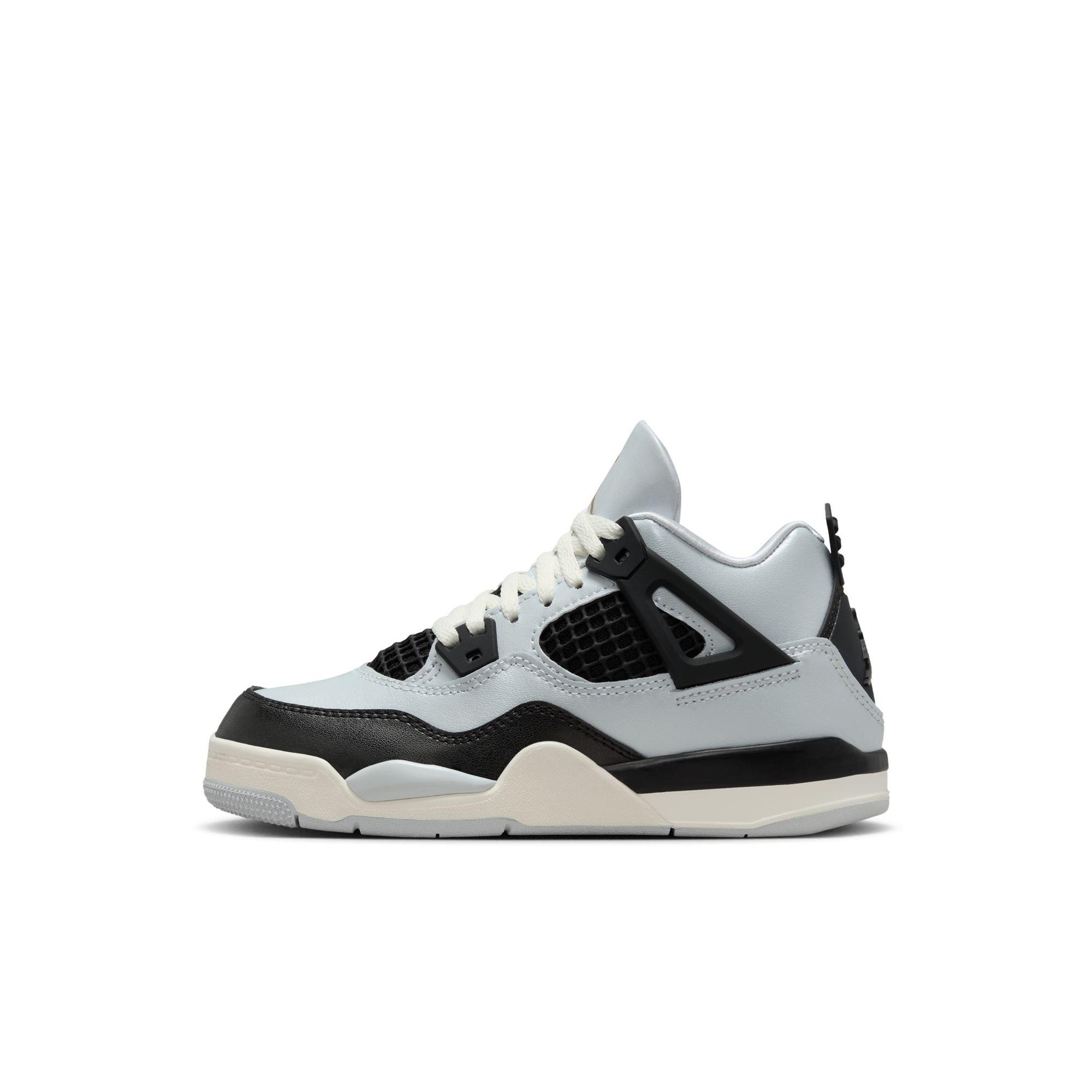 Jordan 4 Retro "Pure Platinum" Preschool Kids' Shoe