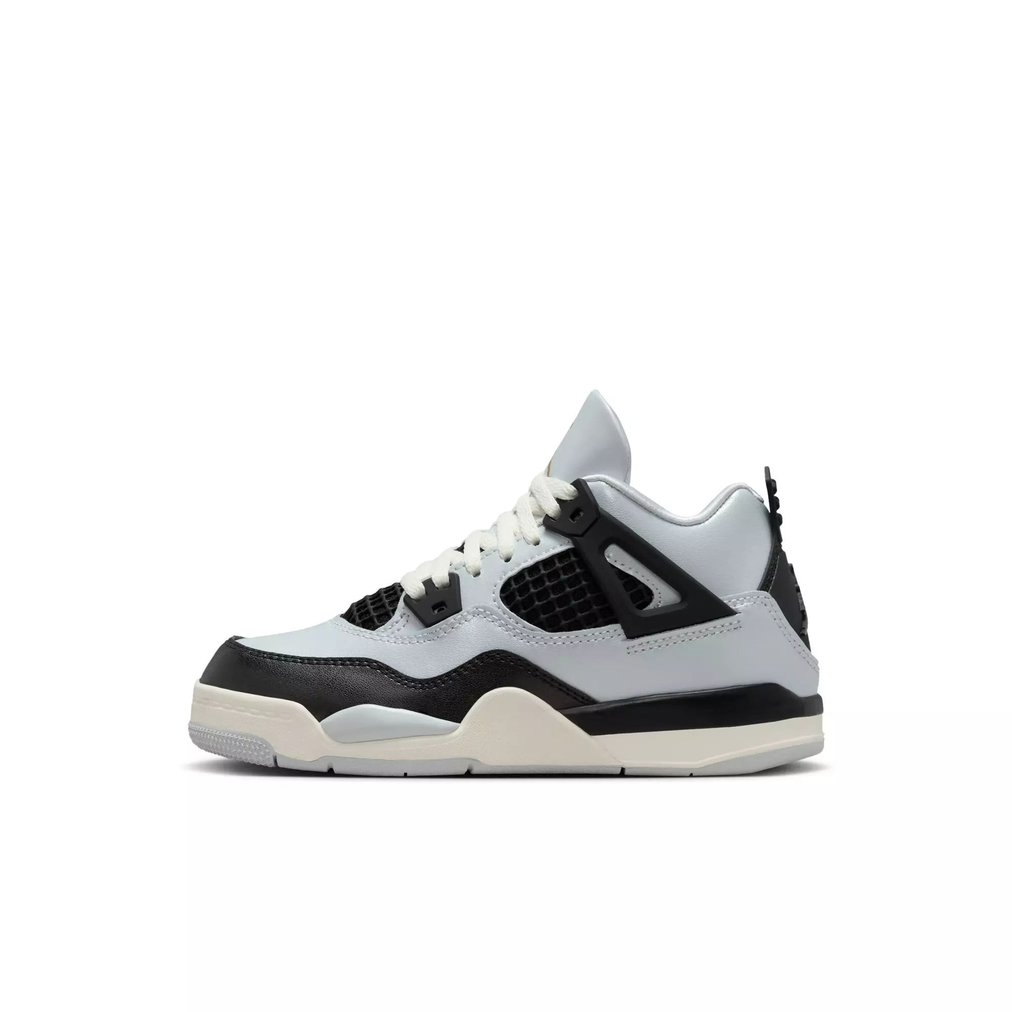 Jordan 4 Retro "Pure Platinum" Preschool Kids' Shoe - PURE PLATINUM/METALLIC GOLD/BLACK