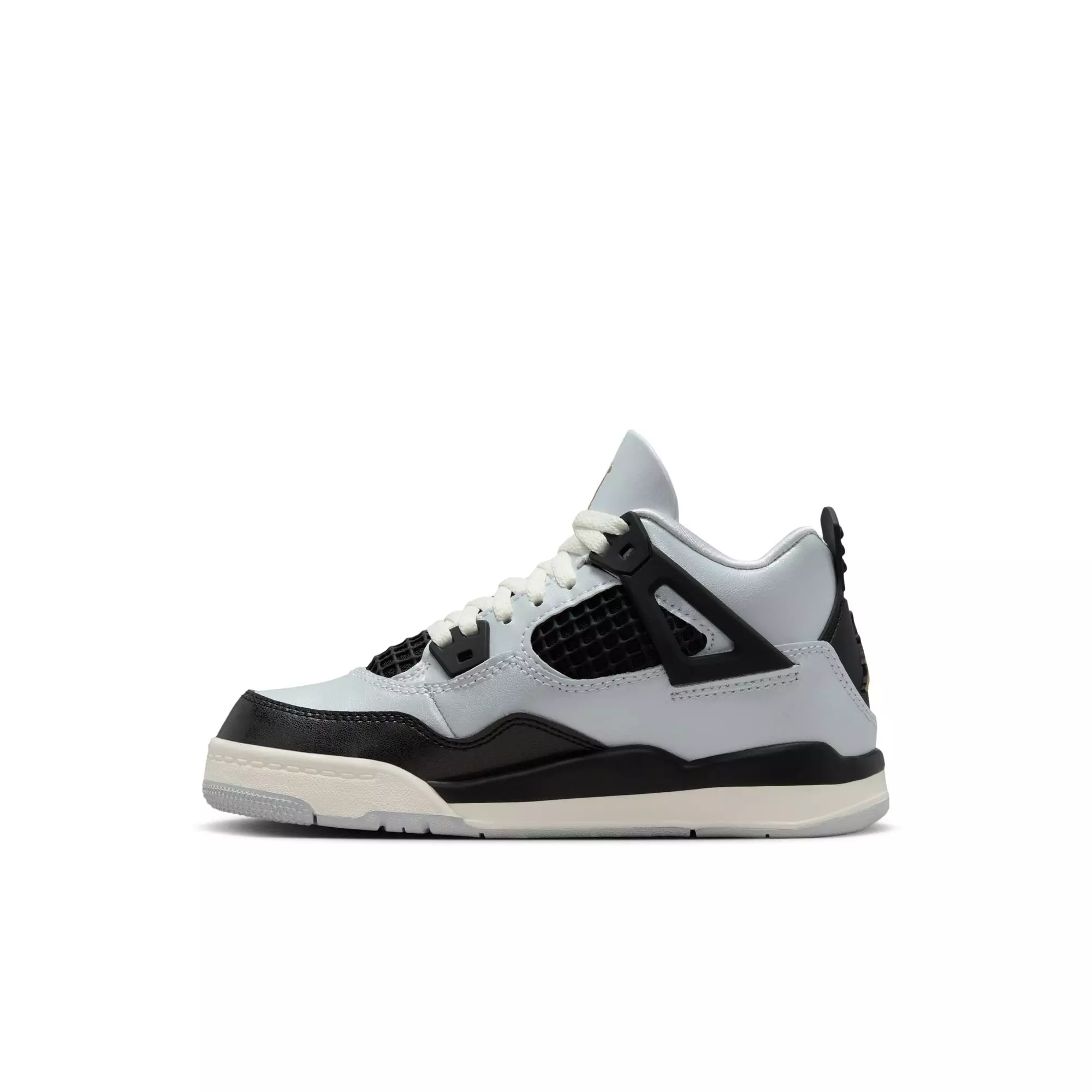 Jordan 4 Retro "Pure Platinum" Preschool Kids' Shoe - PURE PLATINUM/METALLIC GOLD/BLACK