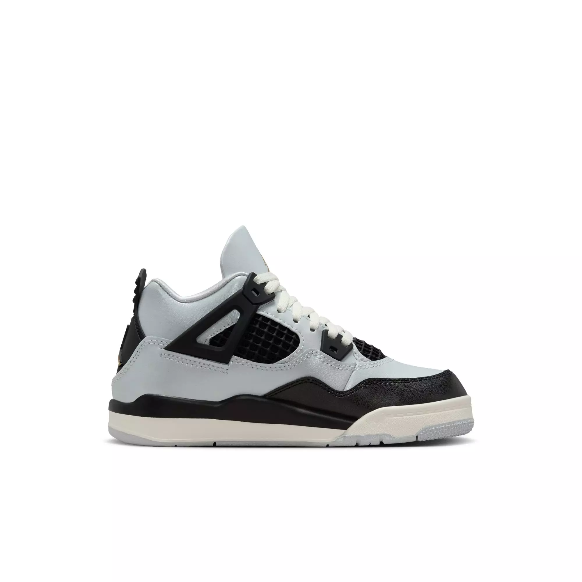 Jordan 4 Retro "Pure Platinum" Preschool Kids' Shoe - PURE PLATINUM/METALLIC GOLD/BLACK