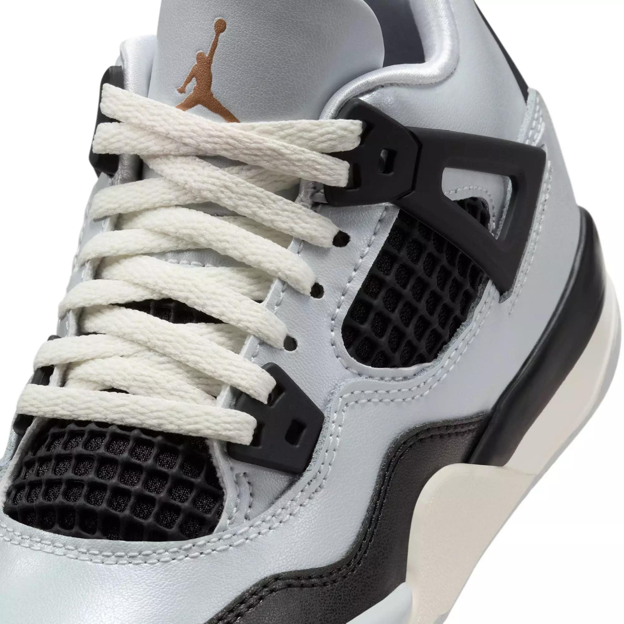 Jordan 4 Retro "Pure Platinum" Preschool Kids' Shoe - PURE PLATINUM/METALLIC GOLD/BLACK