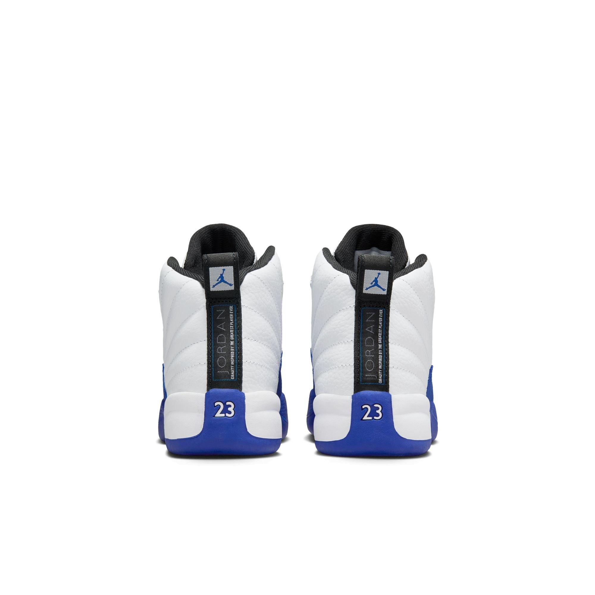 Jordan 12 Retro "White and Game Royal" Preschool Kids' Shoe - WHITE/BLACK/GAME ROYAL Thumbnail View 8