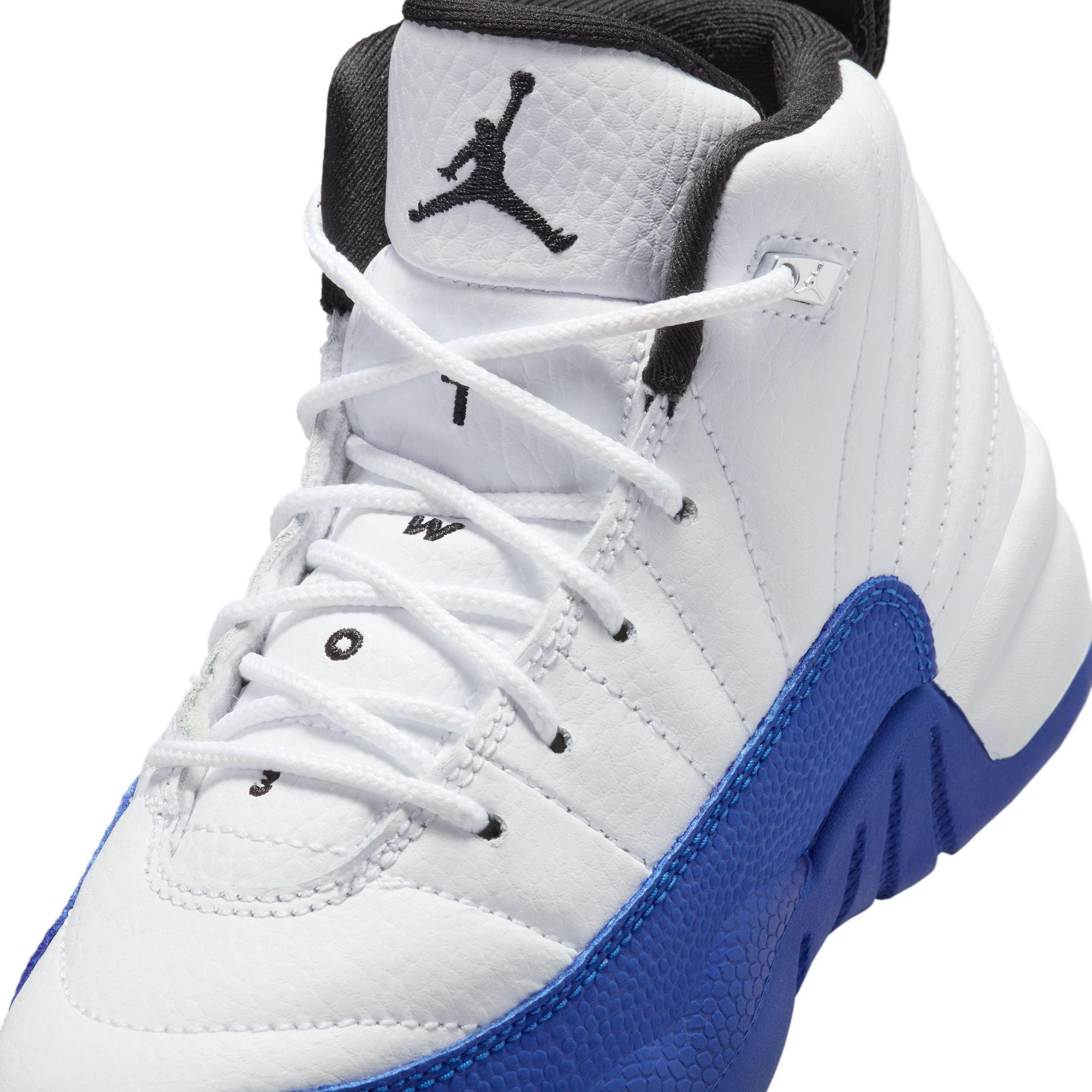 Jordan 12 Retro "White and Game Royal" Preschool Kids' Shoe