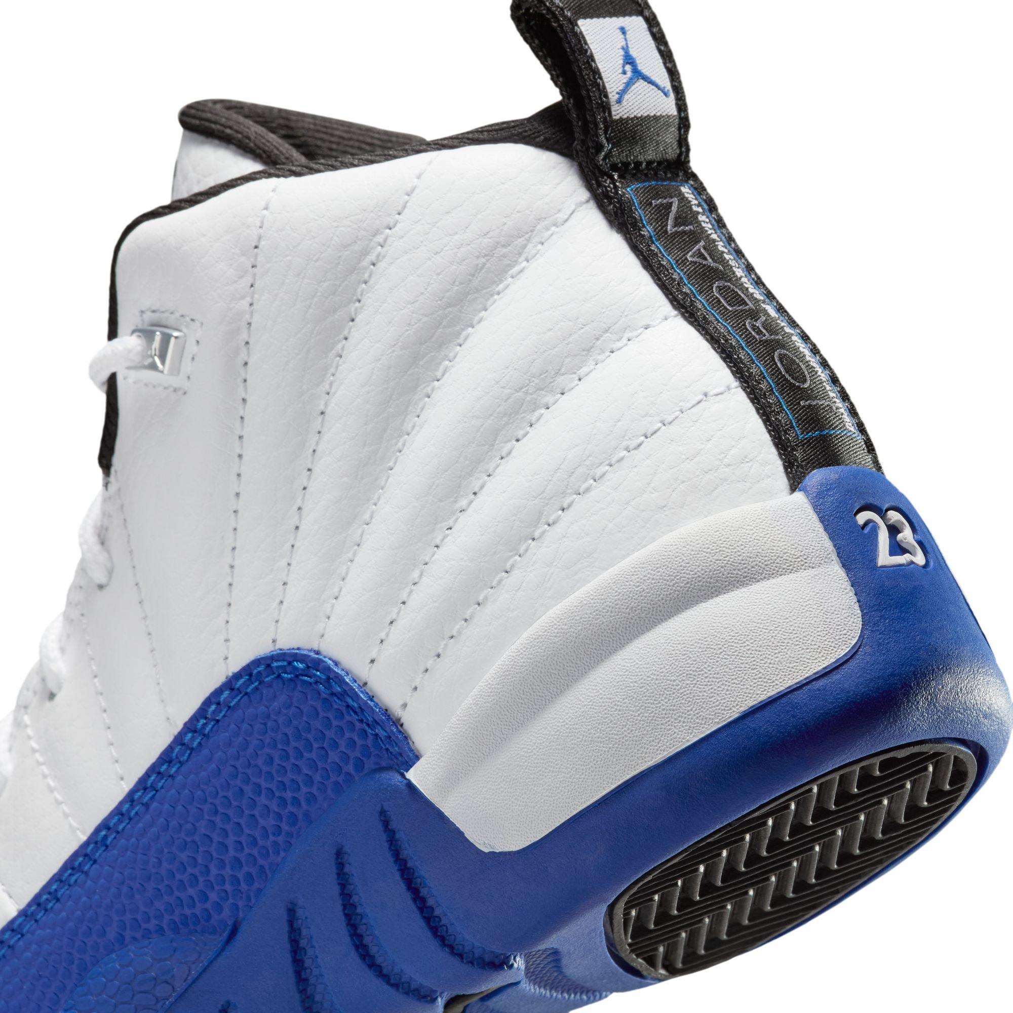 Jordan 12 Retro "White and Game Royal" Preschool Kids' Shoe