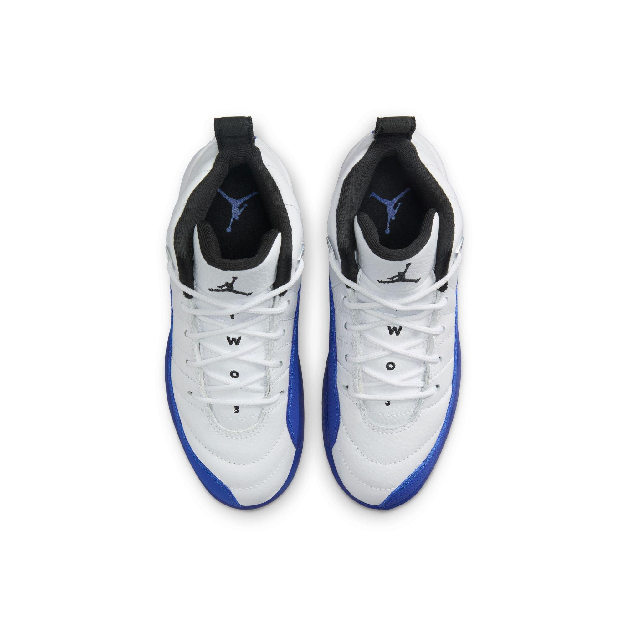 Jordan 12 Retro "White and Game Royal" Preschool Kids' Shoe - WHITE/BLACK/GAME ROYAL Thumbnail View 9