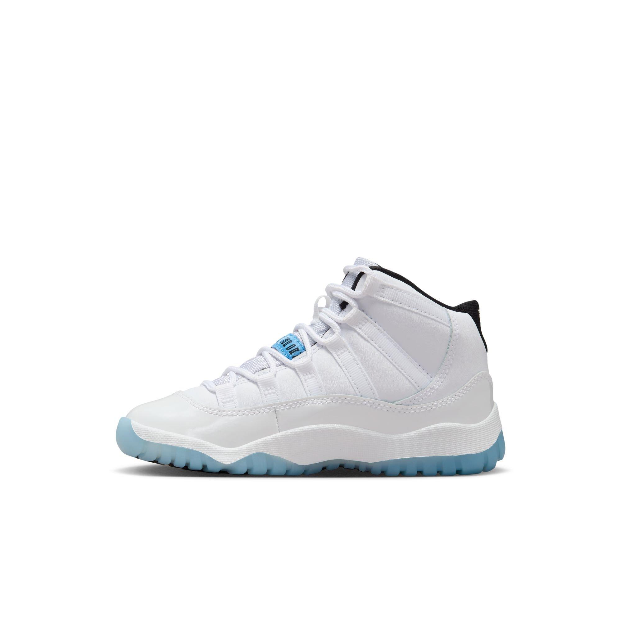 Jordan 11 Retro "Legend Blue" Preschool Kids' Shoe - WHITE/LEGEND BLUE/BLACK Thumbnail View 7
