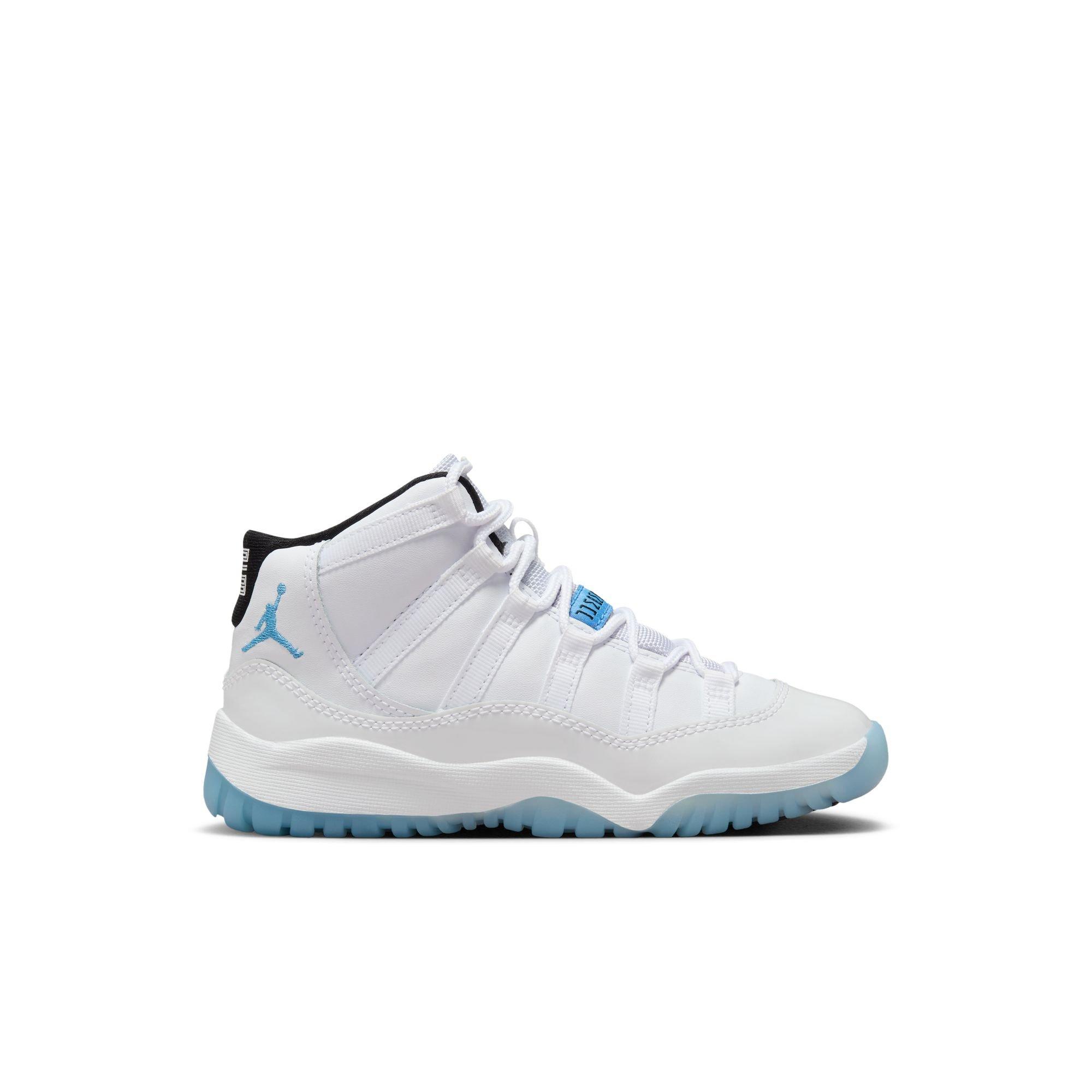 Jordan 11 Retro "Legend Blue" Preschool Kids' Shoe - WHITE/LEGEND BLUE/BLACK