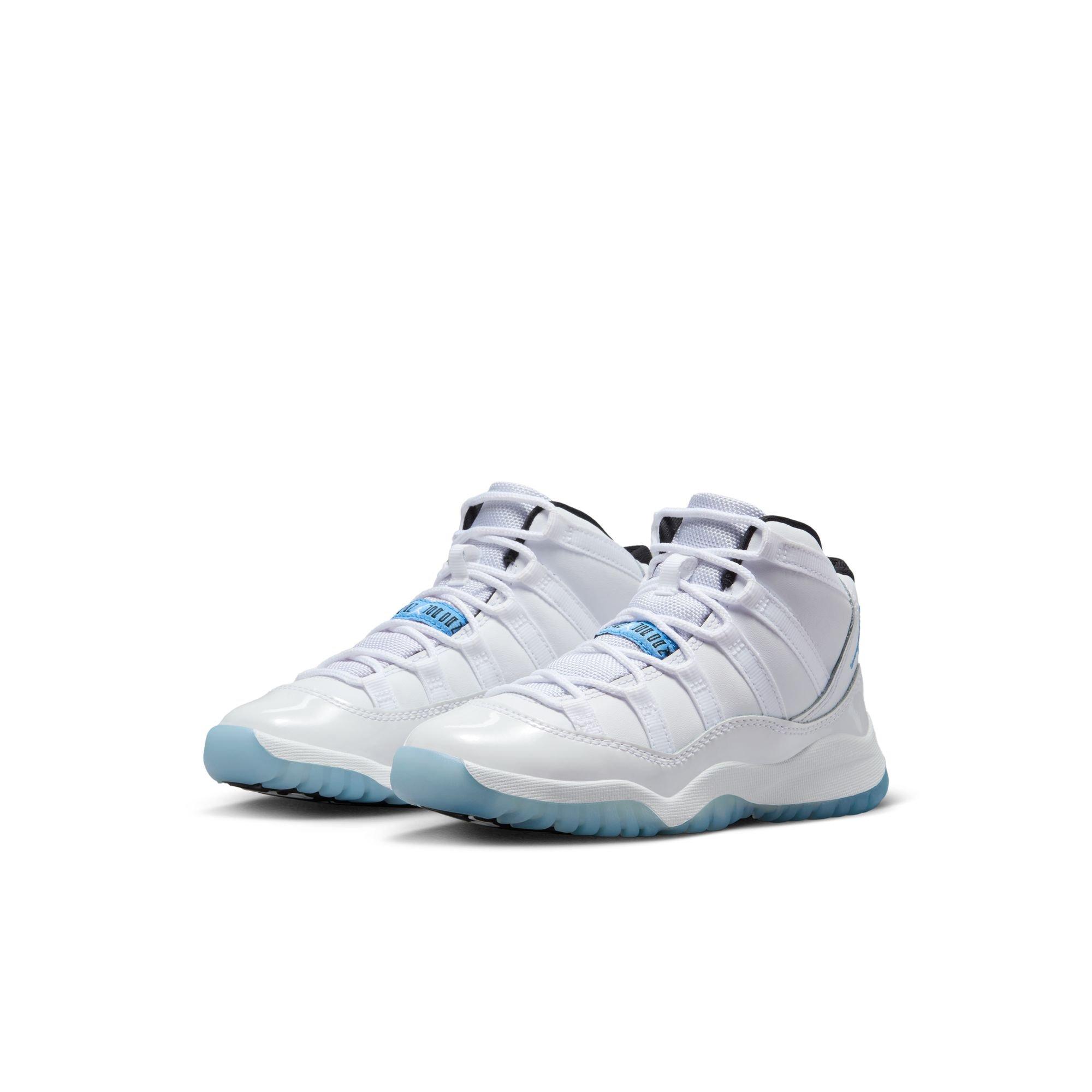 Jordan 11 Retro "Legend Blue" Preschool Kids' Shoe - WHITE/LEGEND BLUE/BLACK Thumbnail View 3