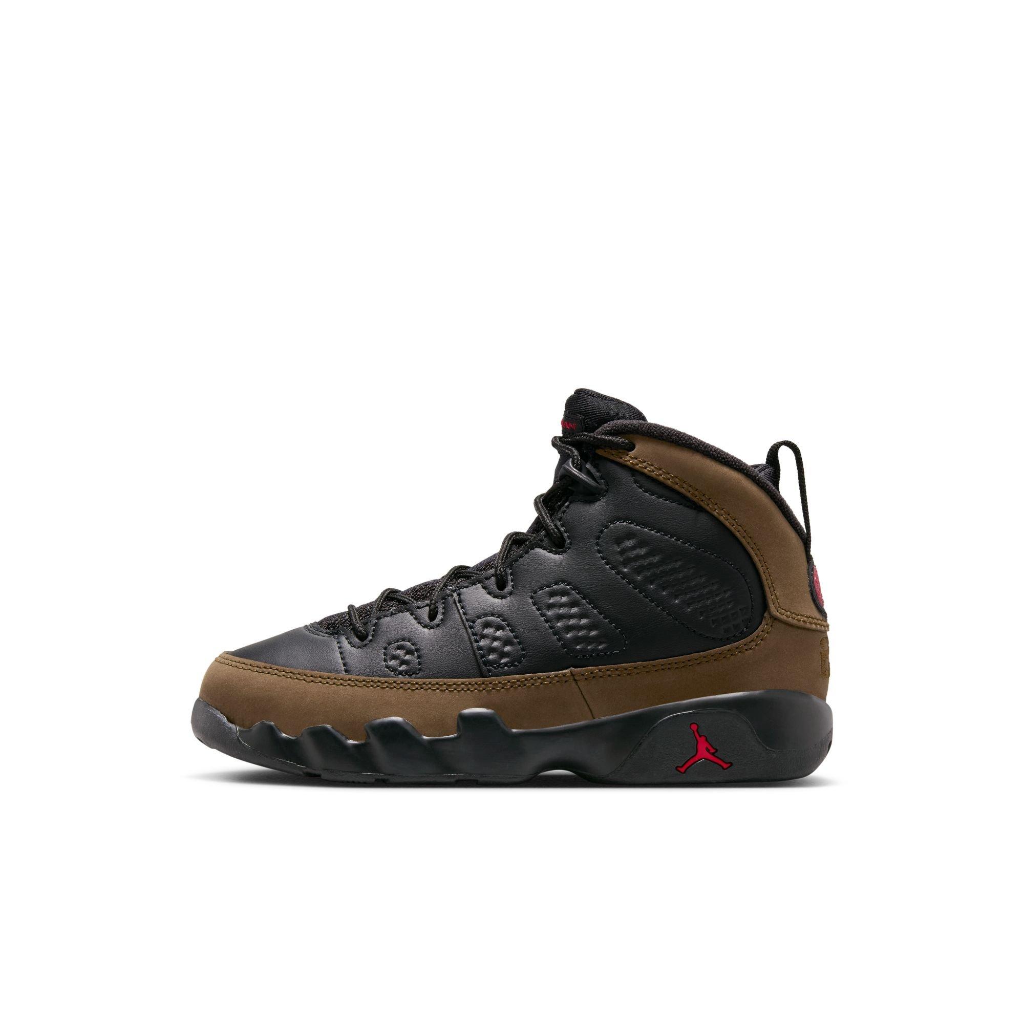 Jordan 9 Retro "Olive" Preschool Kids' Shoe