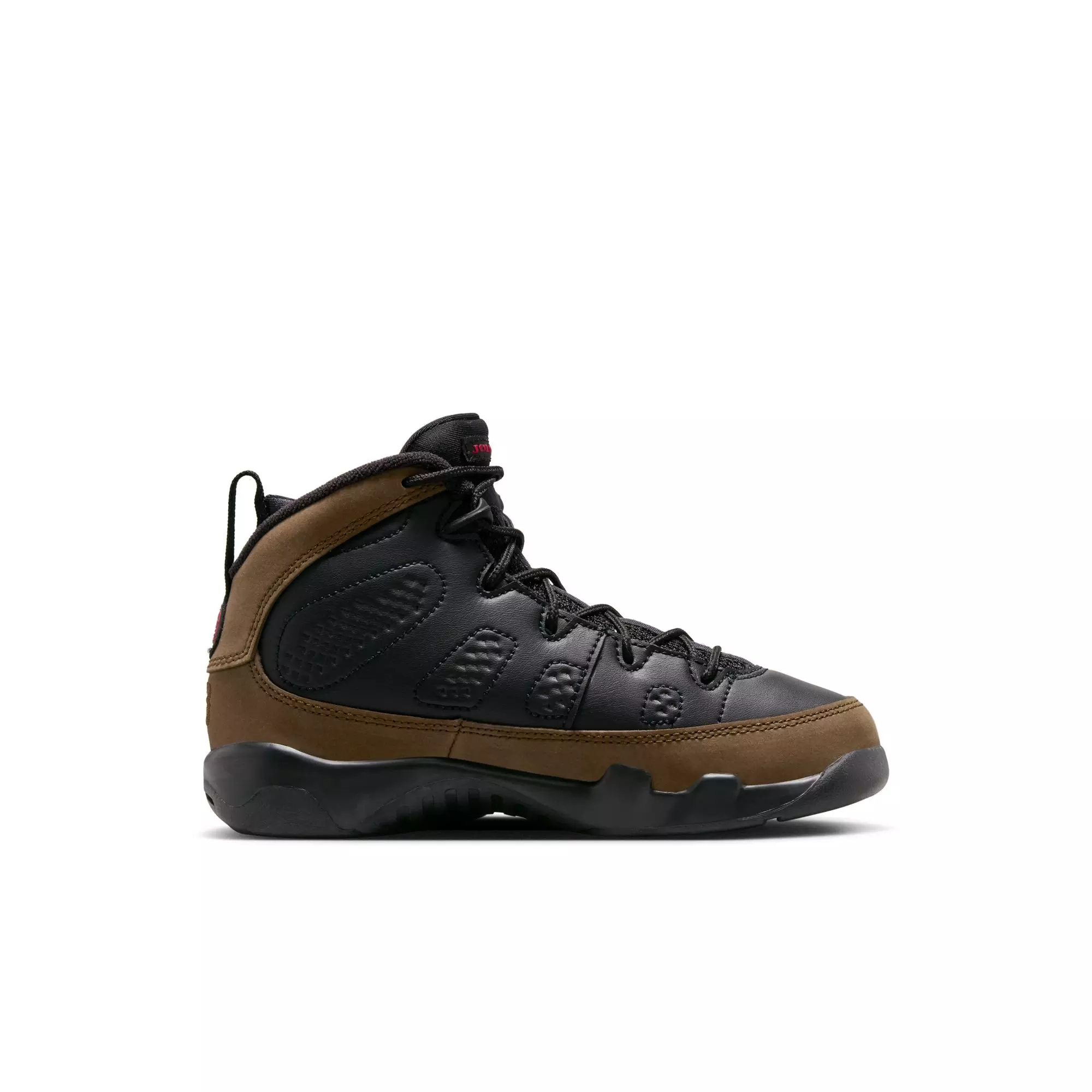 Jordan 9 Retro "Olive" Preschool Kids' Shoe - BLACK/TRUE RED/LIGHT OLIVE
