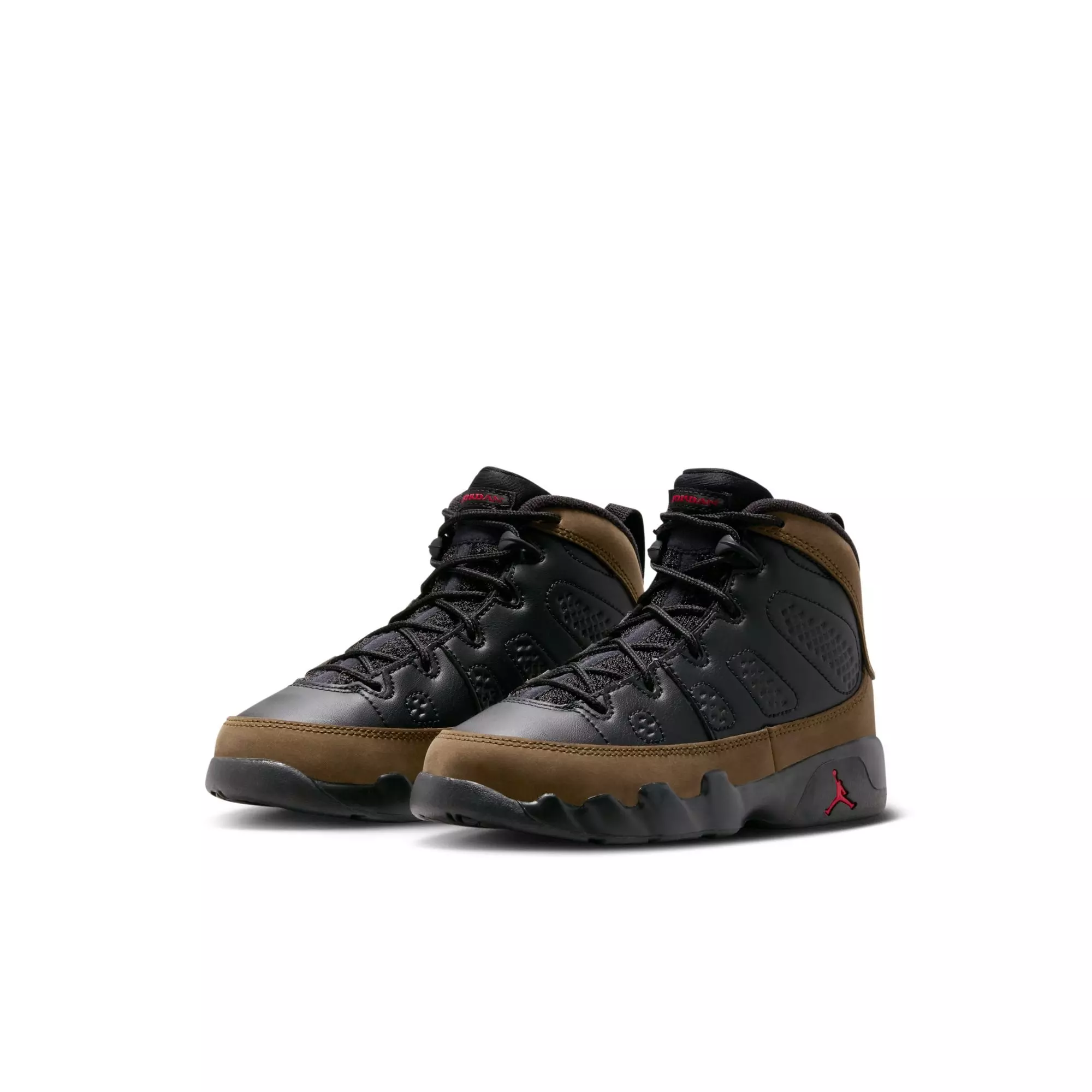 Jordan 9 Retro "Olive" Preschool Kids' Shoe - BLACK/TRUE RED/LIGHT OLIVE