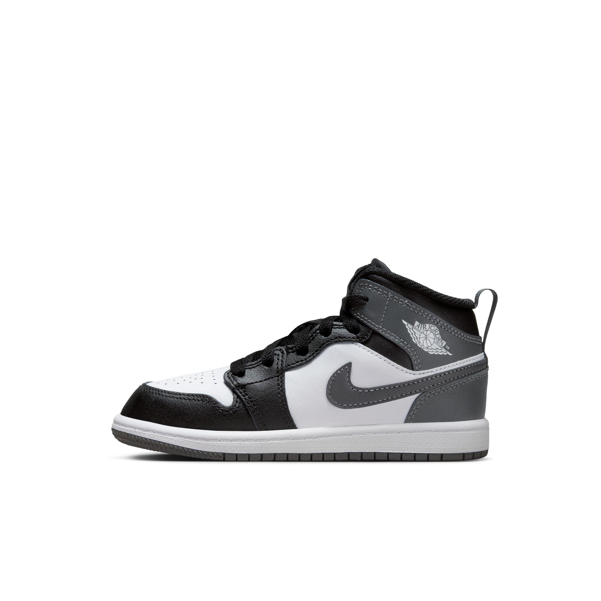 Jordan 1 Mid Preschool Boys' "Black/Iron Grey/White" Shoe