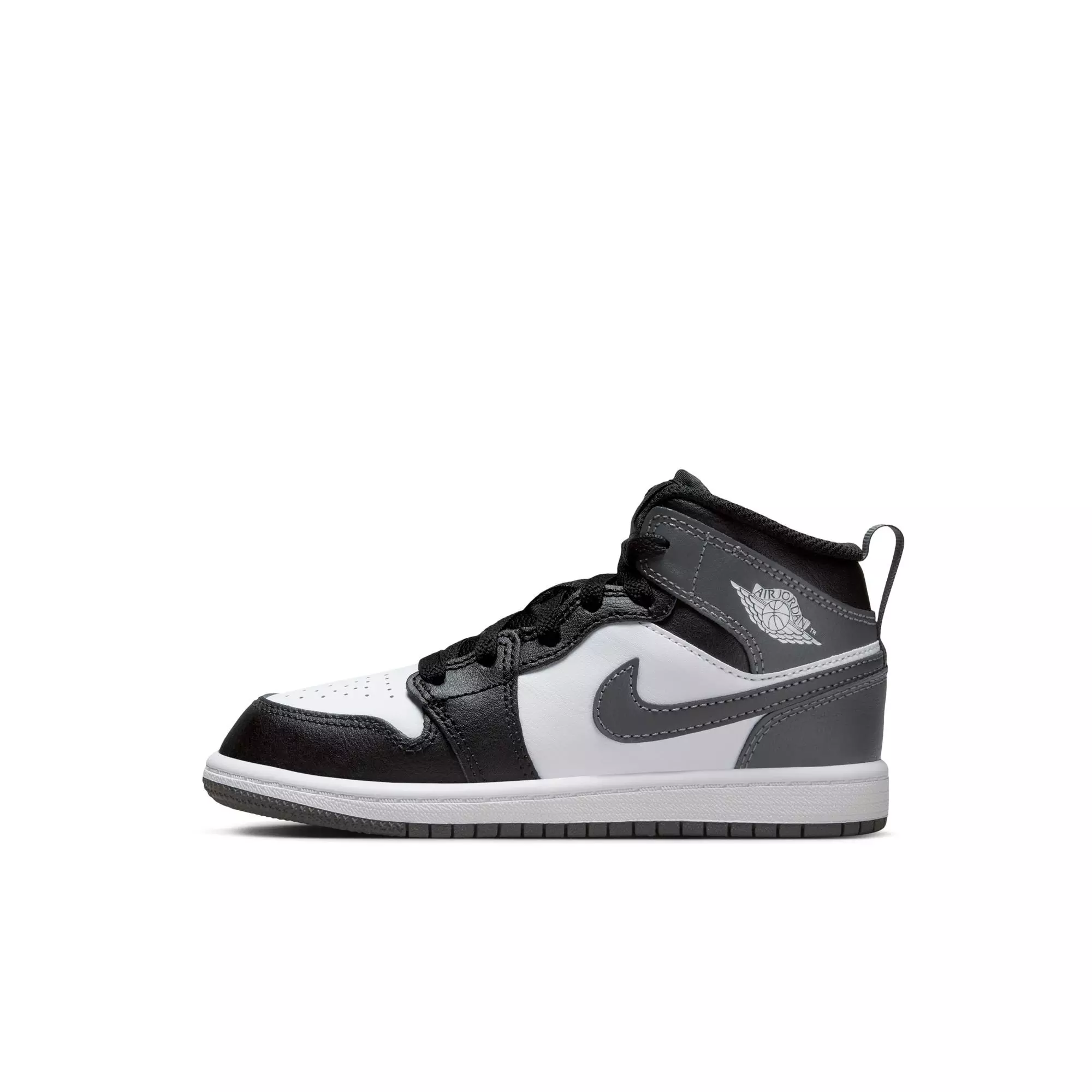 Jordan 1 Mid "Black/Iron Grey/White" Preschool Boys' Shoe - BLACK/GREY/WHITE