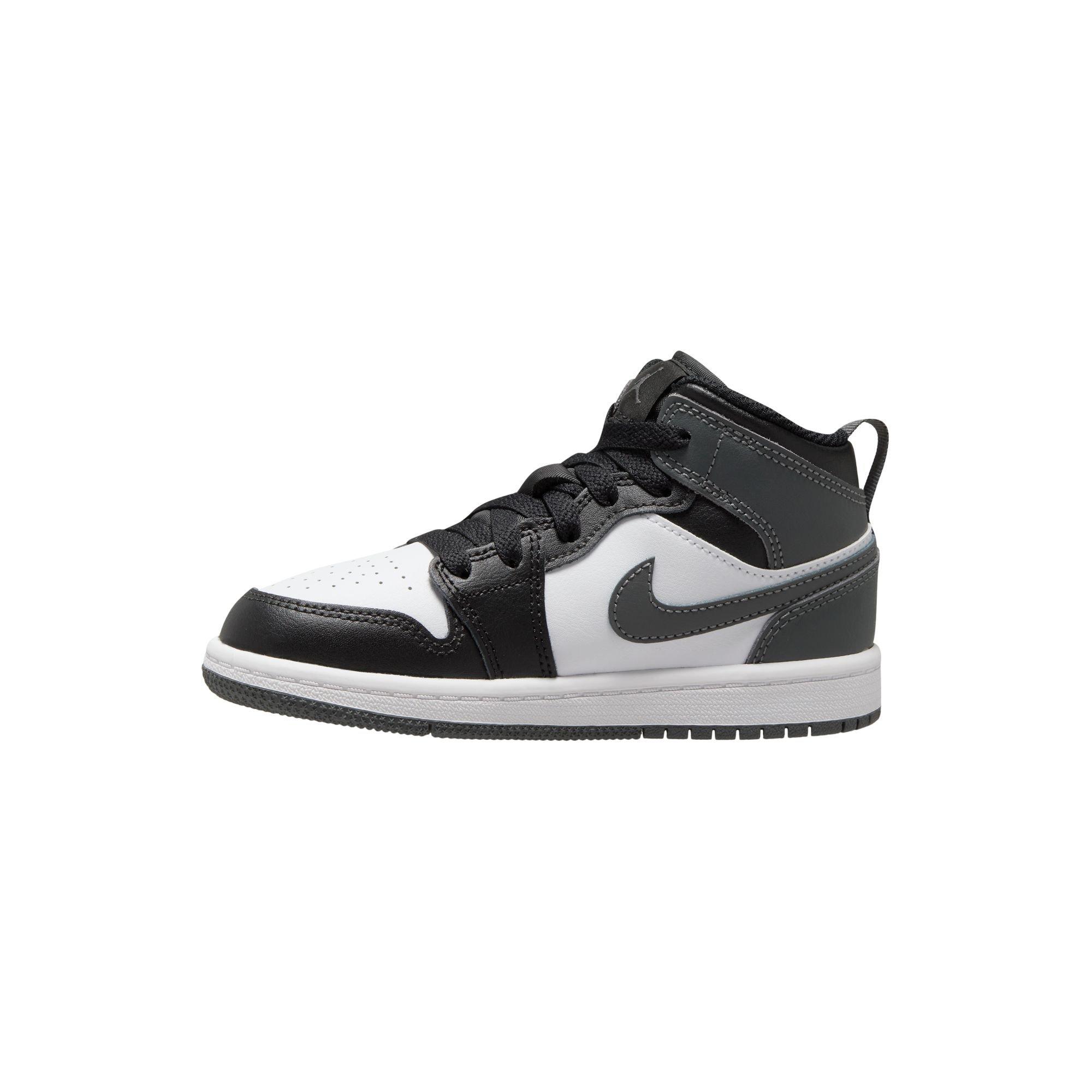 Jordan 1 Mid Preschool Boys' "Black/Iron Grey/White" Shoe