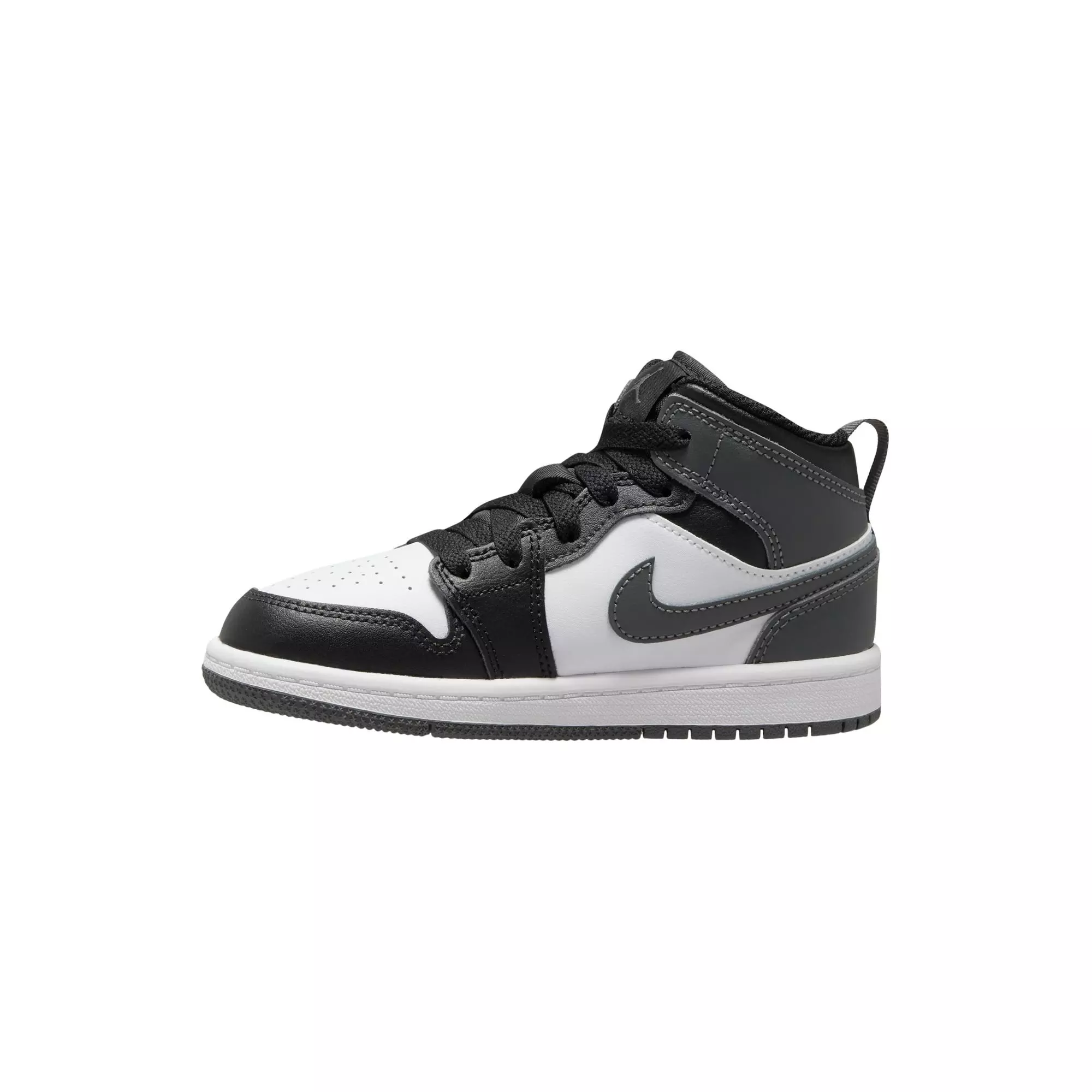Jordan 1 Mid "Black/Iron Grey/White" Preschool Boys' Shoe - BLACK/GREY/WHITE