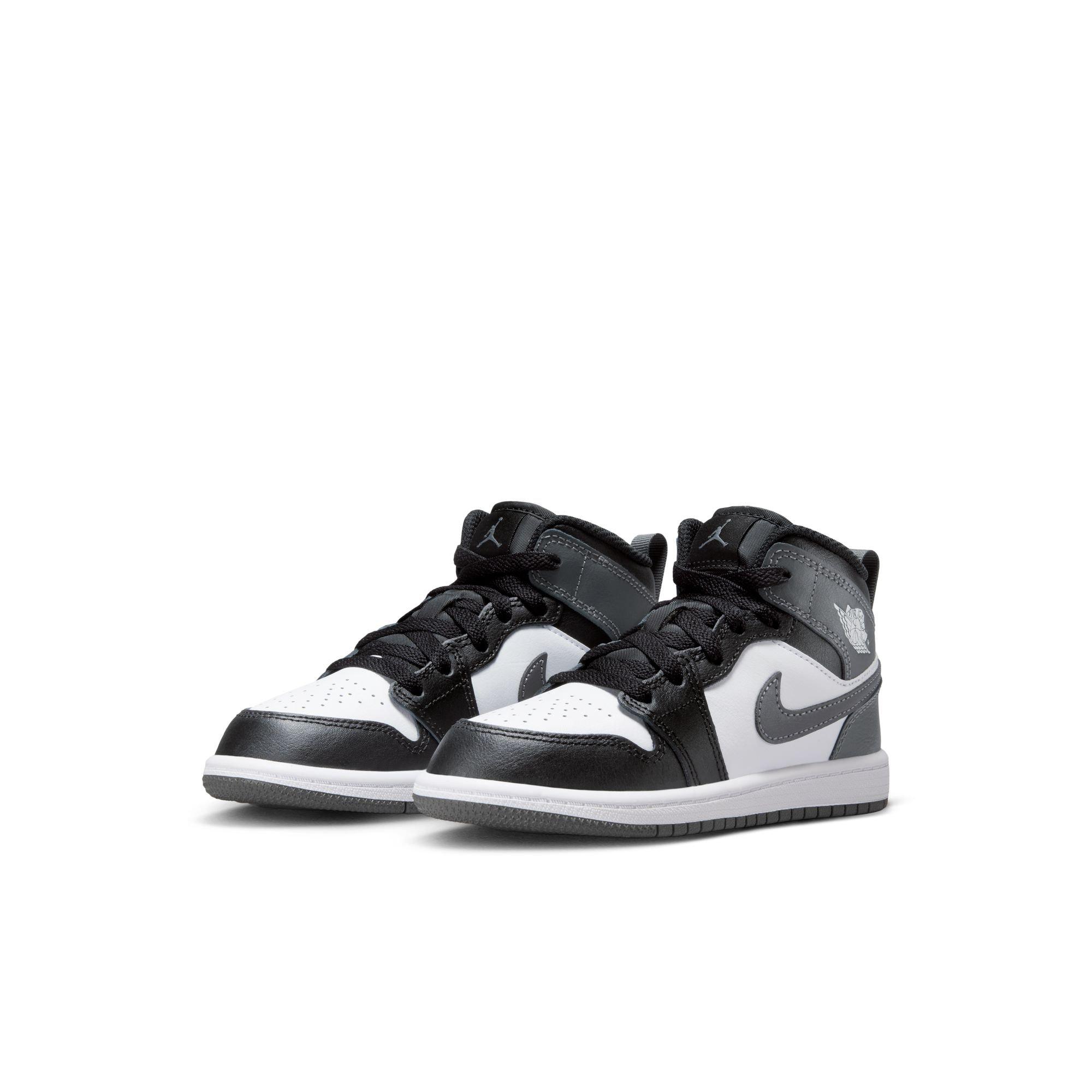 Jordan 1 Mid Preschool Boys' "Black/Iron Grey/White" Shoe