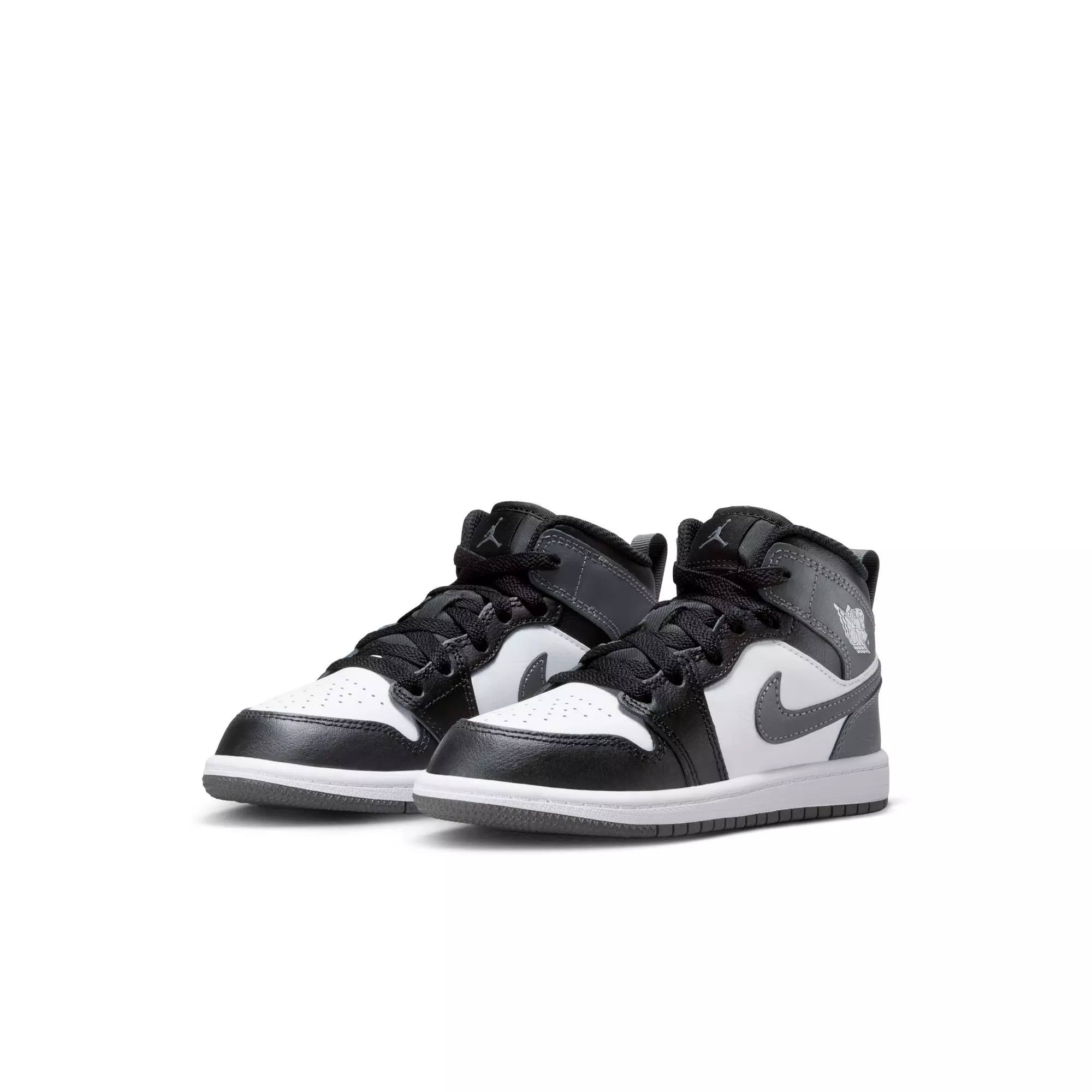 Jordan 1 Mid "Black/Iron Grey/White" Preschool Boys' Shoe - BLACK/GREY/WHITE