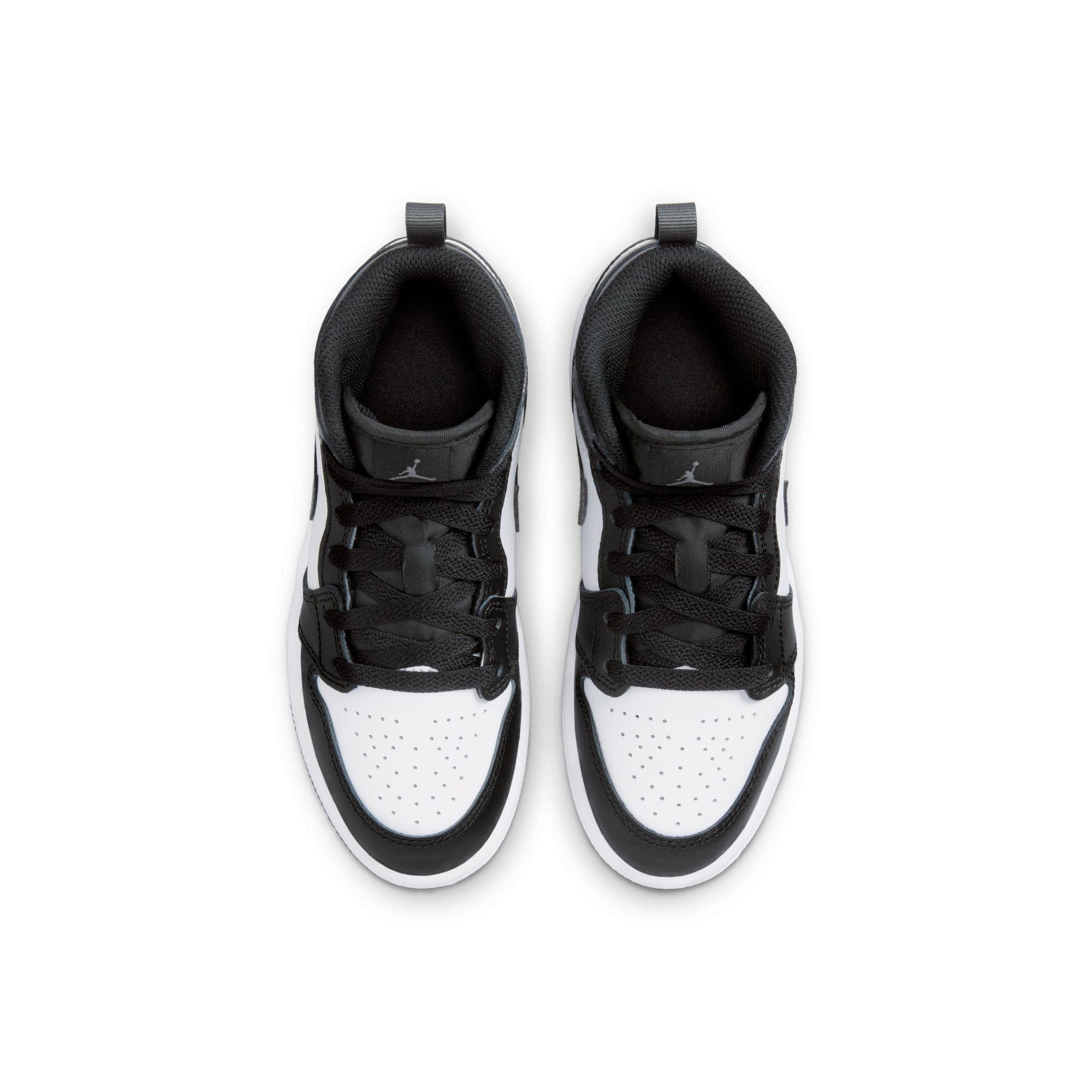 Jordan 1 Mid Preschool Boys' "Black/Iron Grey/White" Shoe