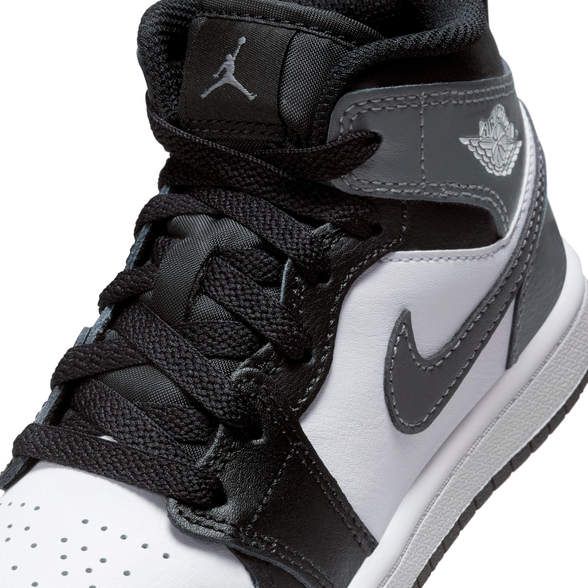 Jordan 1 Mid Preschool Boys' "Black/Iron Grey/White" Shoe