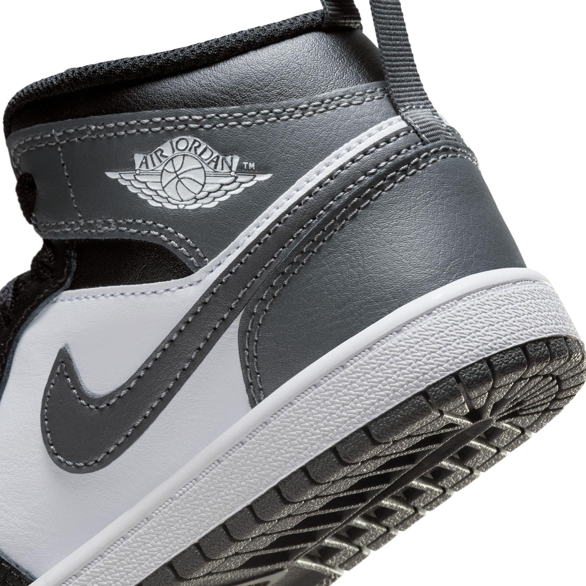 Jordan 1 Mid Preschool Boys' "Black/Iron Grey/White" Shoe