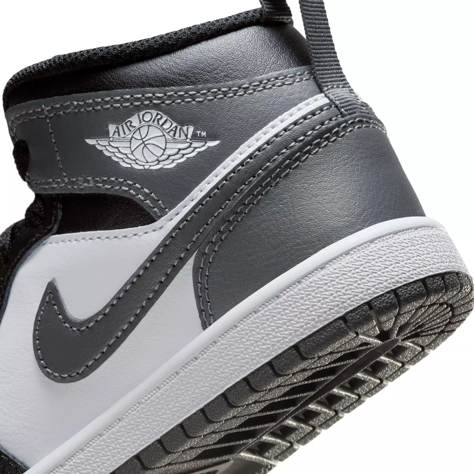 Jordan 1 Mid "Black/Iron Grey/White" Preschool Boys' Shoe - BLACK/GREY/WHITE