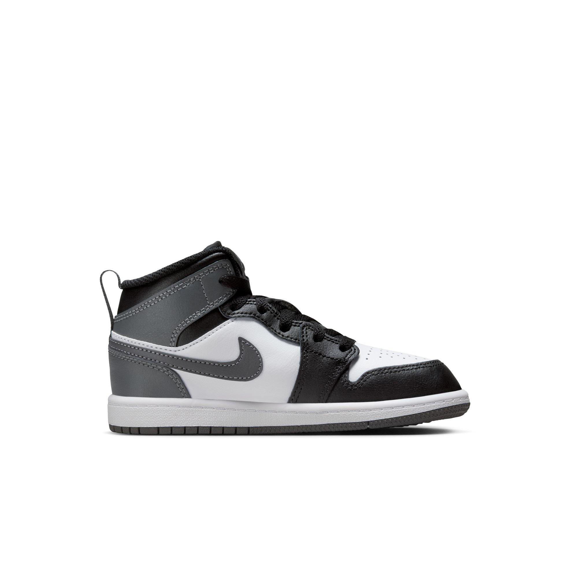Jordan 1 Mid Preschool Boys' "Black/Iron Grey/White" Shoe