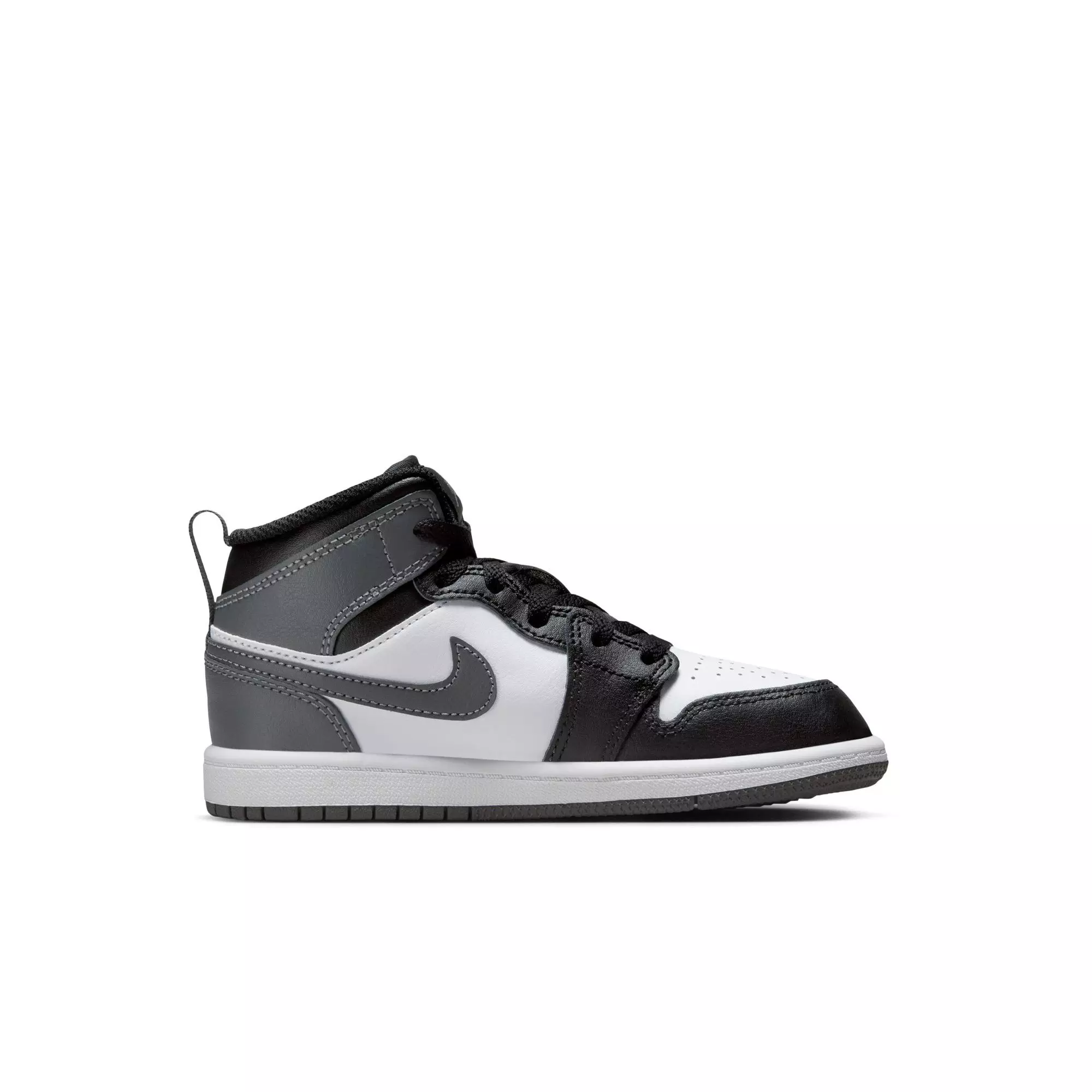 Jordan 1 Mid "Black/Iron Grey/White" Preschool Boys' Shoe - BLACK/GREY/WHITE