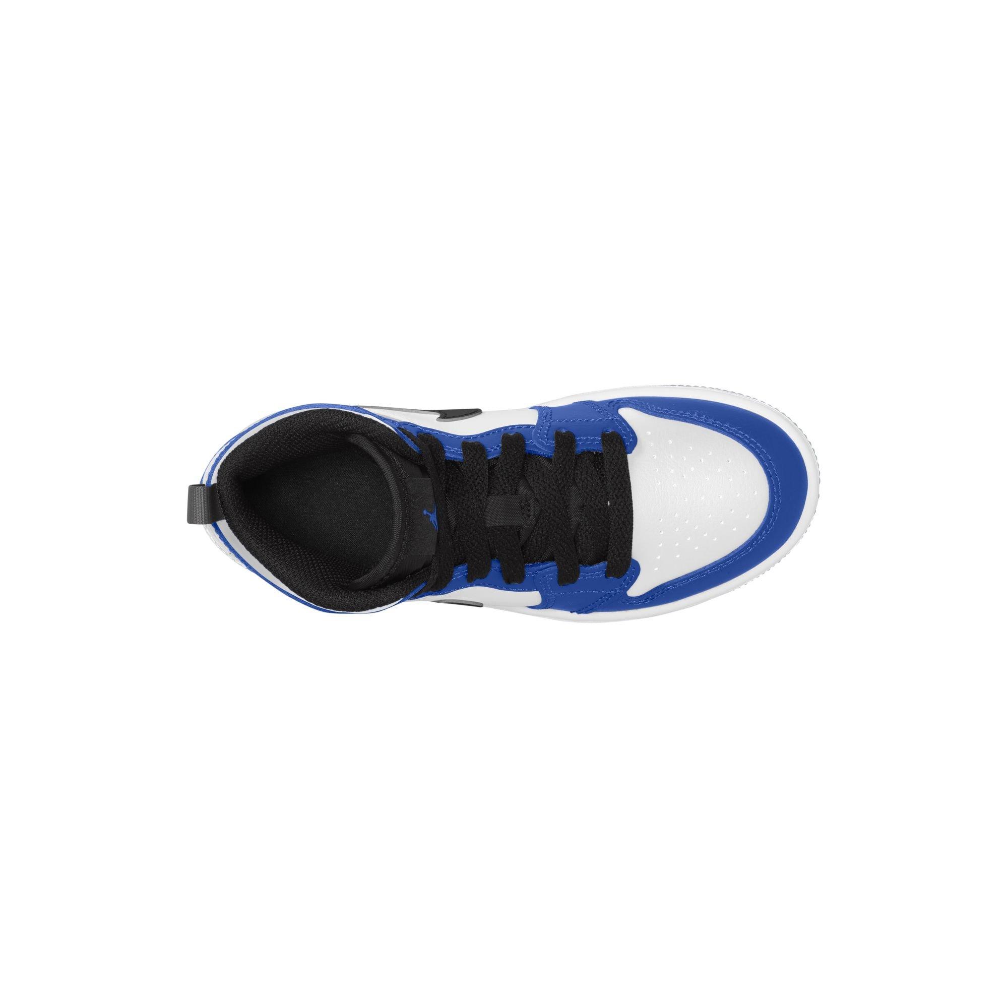Jordan 1 Mid "Game Royal/Black/White" Preschool Boys' Shoe - ROYAL/WHITE/BLACK Thumbnail View 3