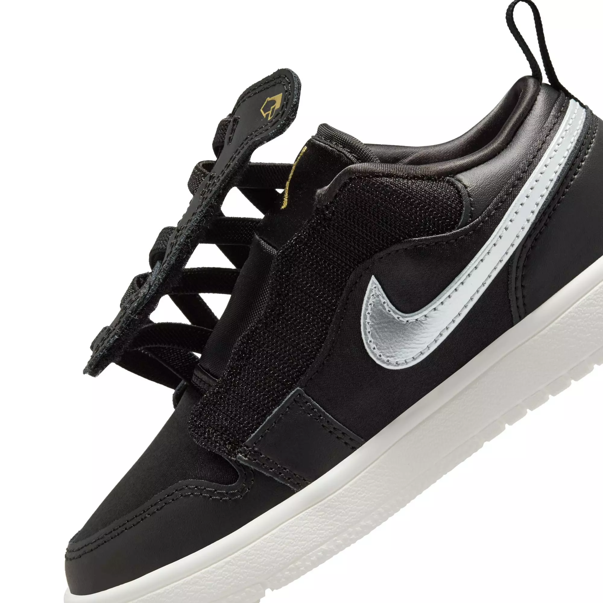 Jordan 1 Low Alt SE "Black/Metallic Silver/Sail/Metallic Gold" Preschool Boys' Shoe - BLACK/SILVER