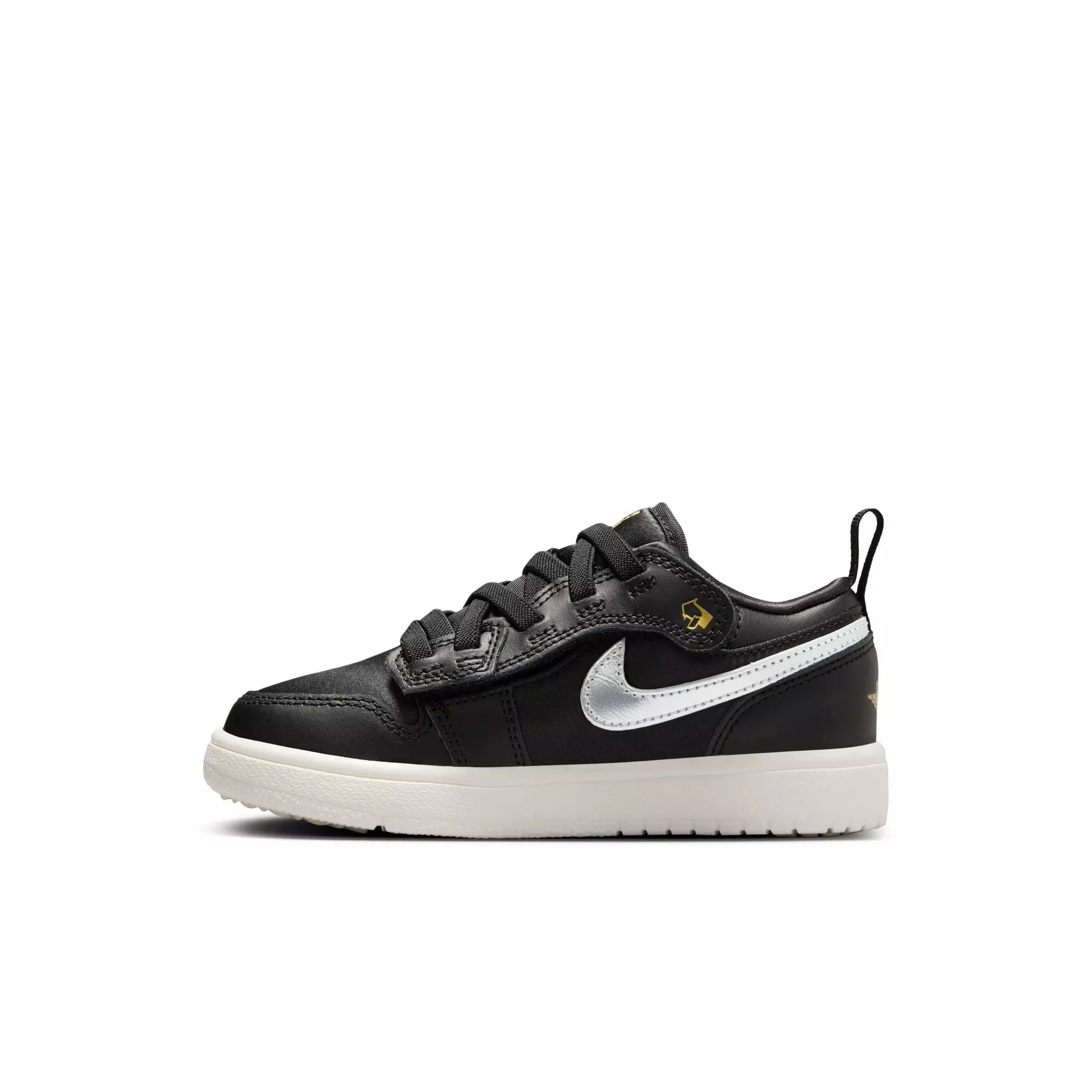 Jordan 1 Low Alt SE "Black/Metallic Silver/Sail/Metallic Gold" Preschool Boys' Shoe - BLACK/SILVER