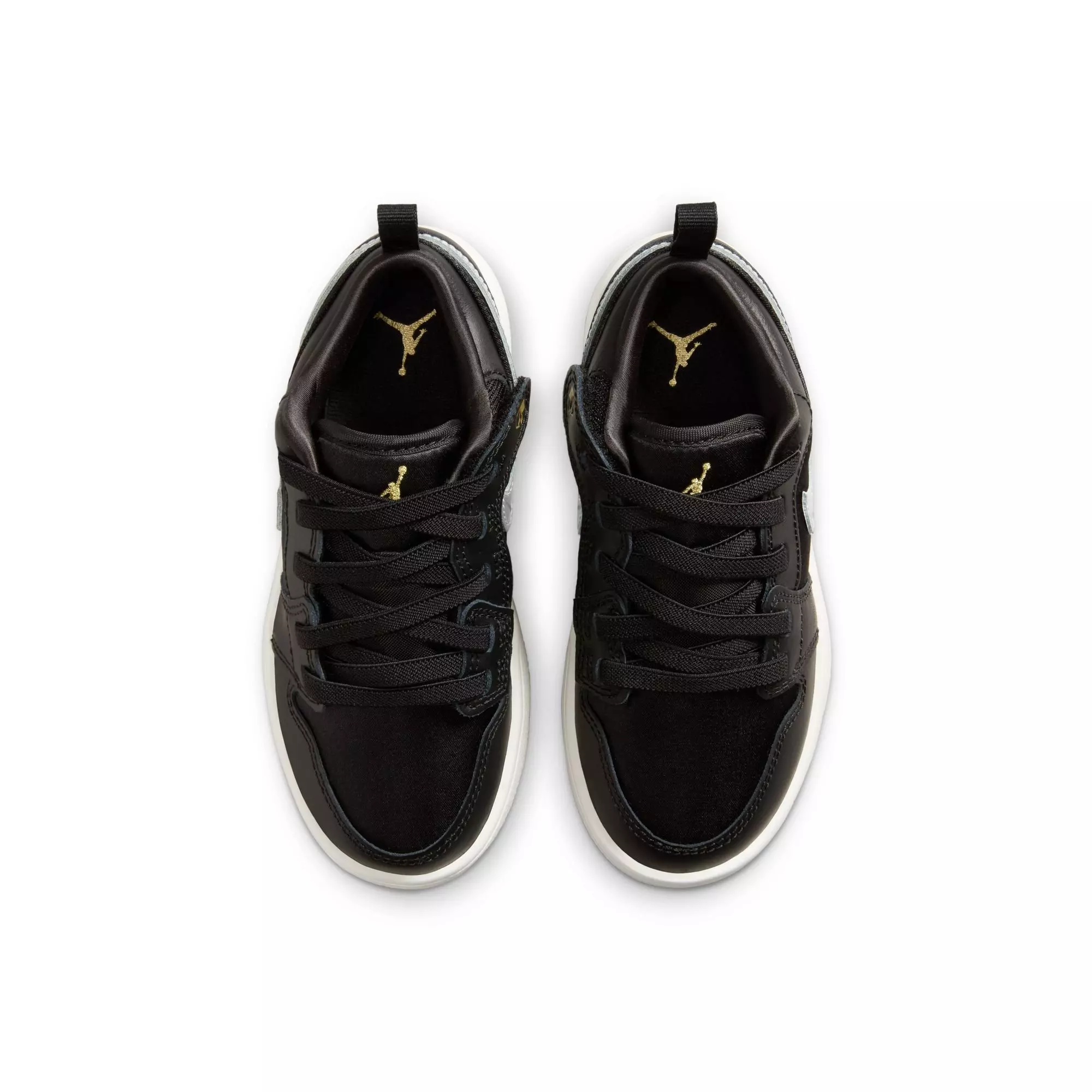 Jordan 1 Low Alt SE "Black/Metallic Silver/Sail/Metallic Gold" Preschool Boys' Shoe - BLACK/SILVER