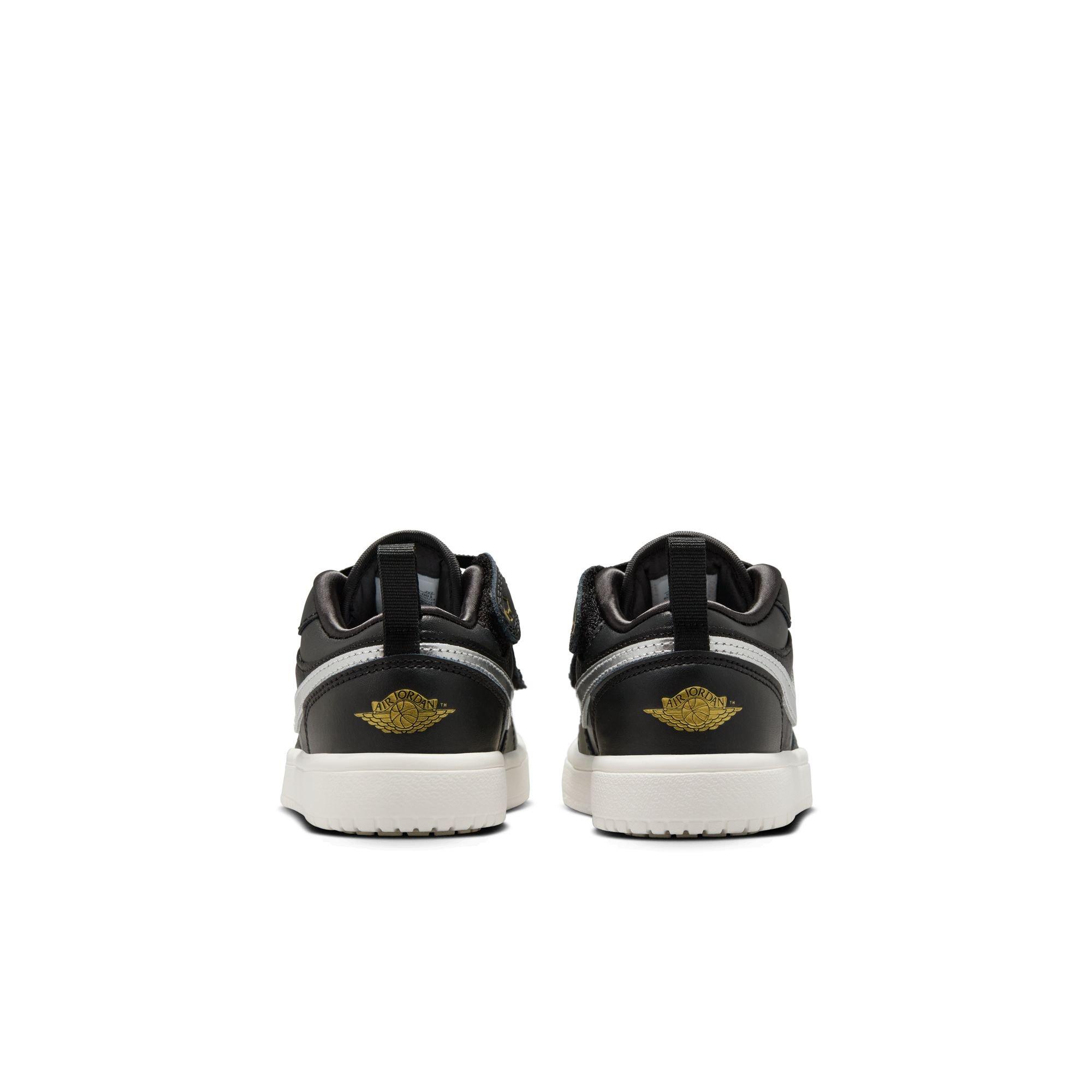Jordan 1 Low Alt SE Preschool Boys' "Black/Metallic Silver/Sail/Metallic Gold" Shoe