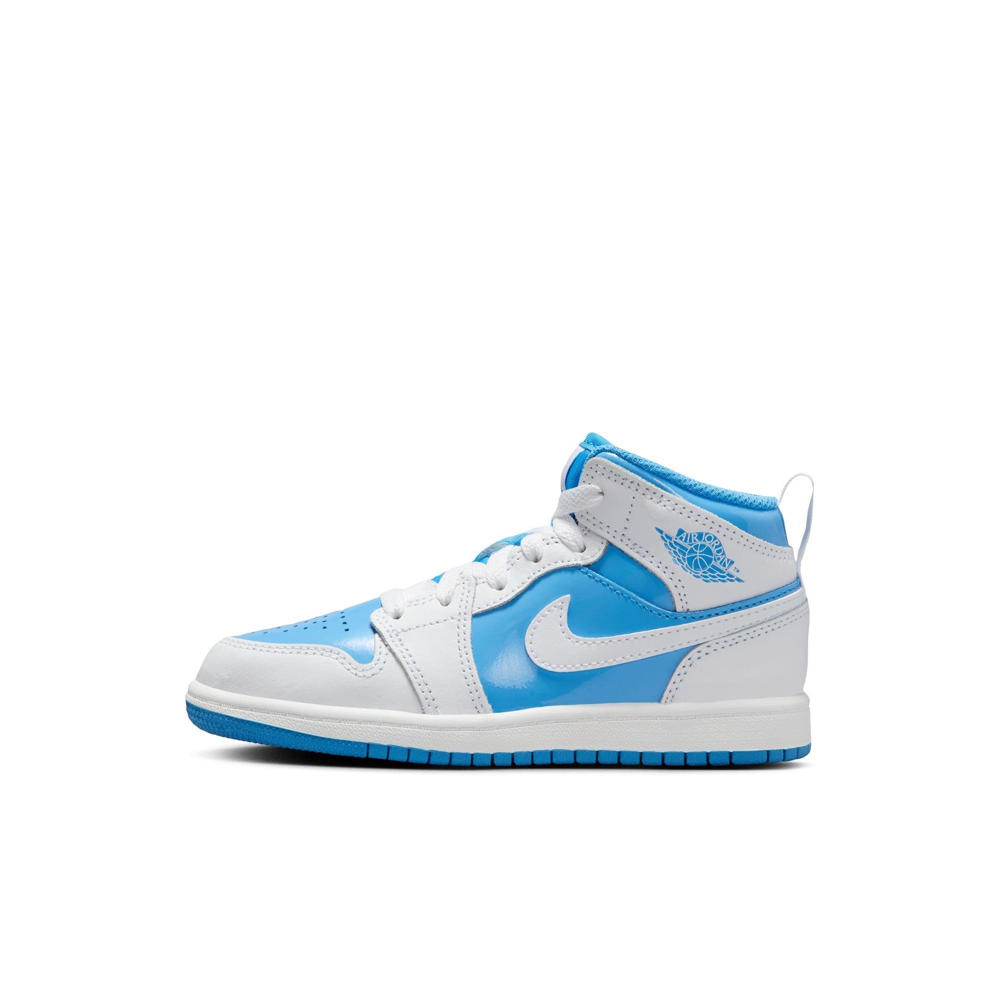 Jordan 1 Mid SE Preschool Boys' "White/Legend Blue" Shoe