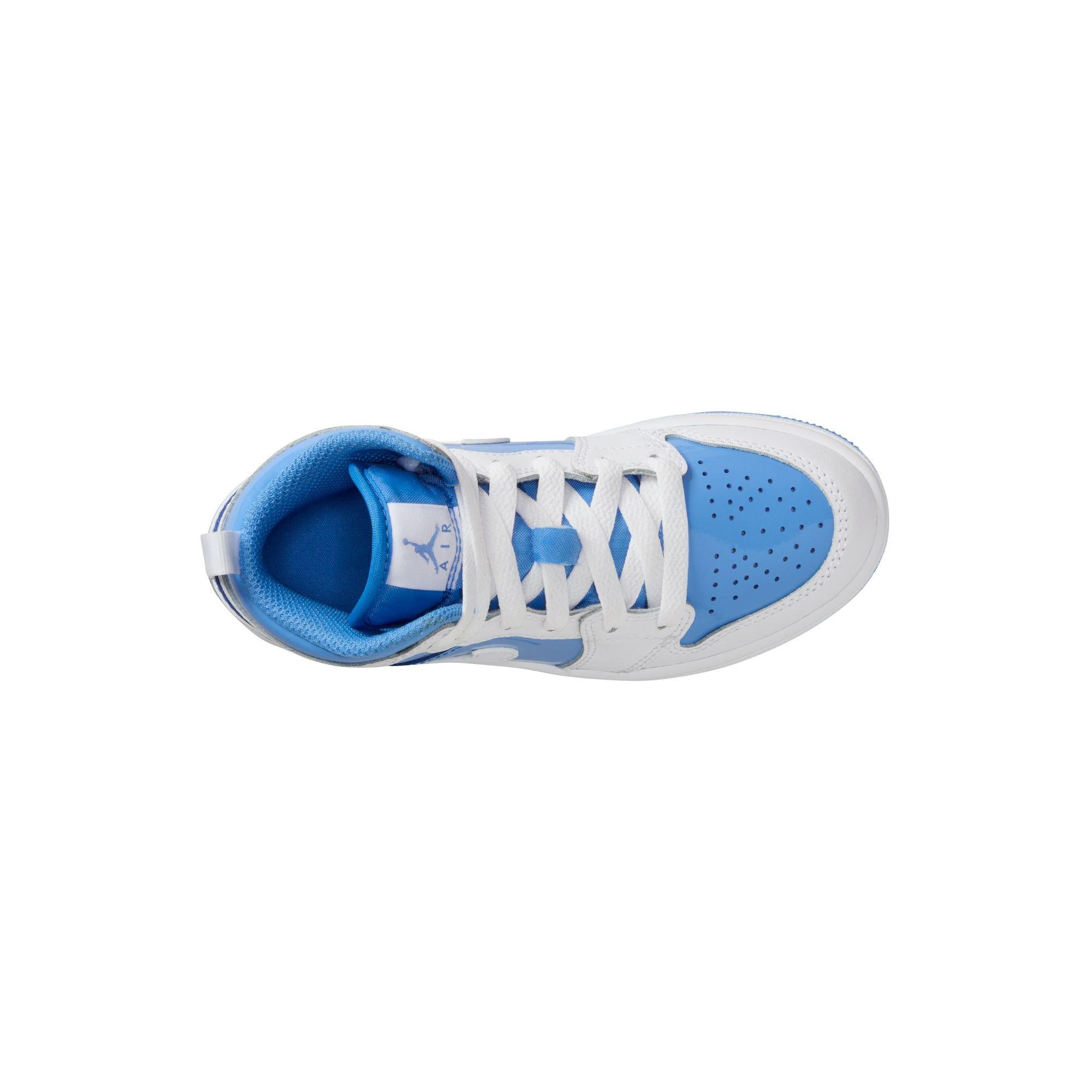 Jordan 1 Mid SE Preschool Boys' "White/Legend Blue" Shoe
