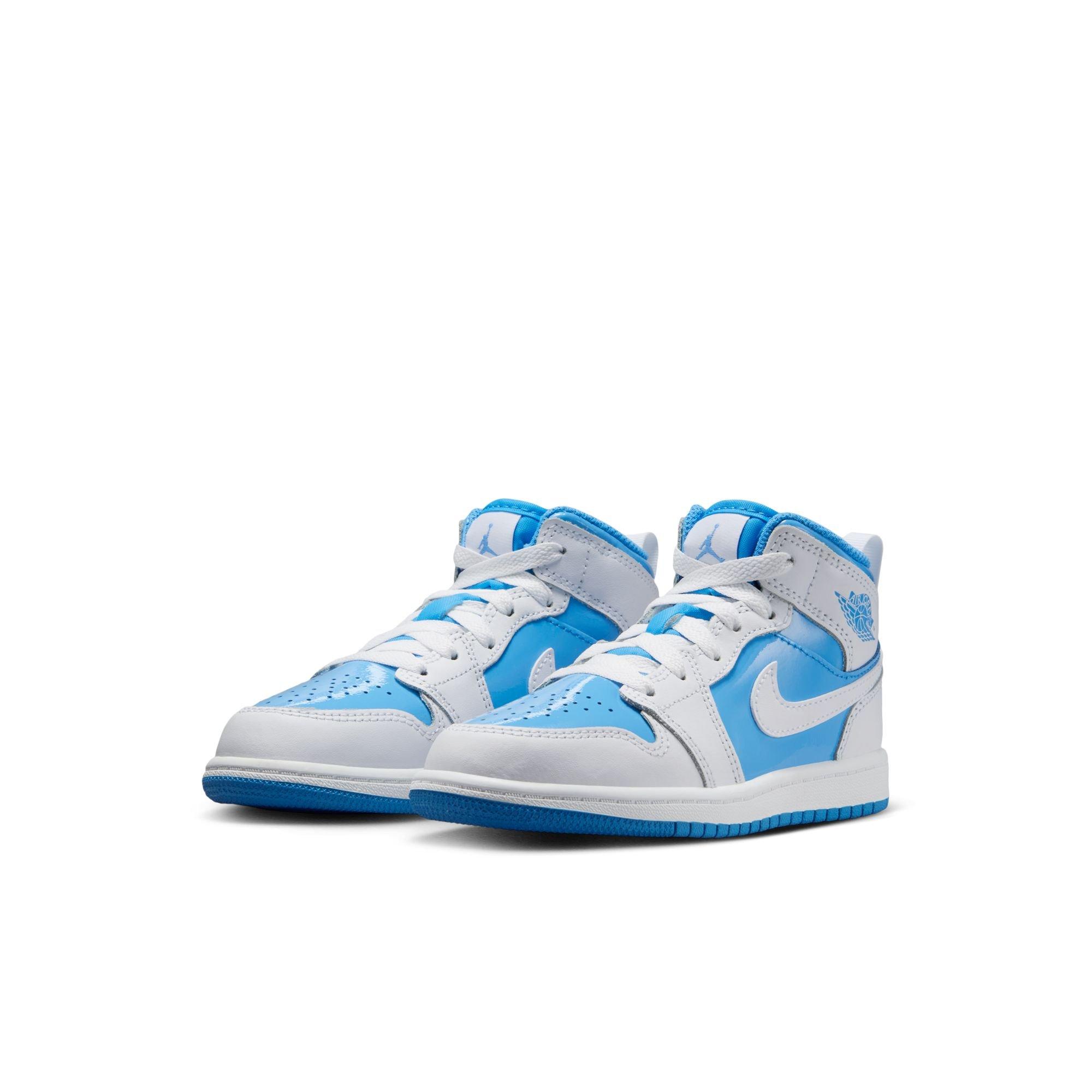 Jordan 1 Mid SE Preschool Boys' "White/Legend Blue" Shoe