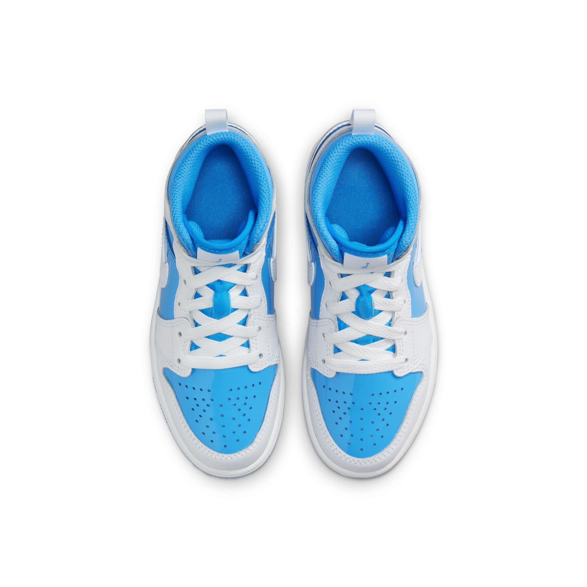 Jordan 1 Mid SE Preschool Boys' "White/Legend Blue" Shoe