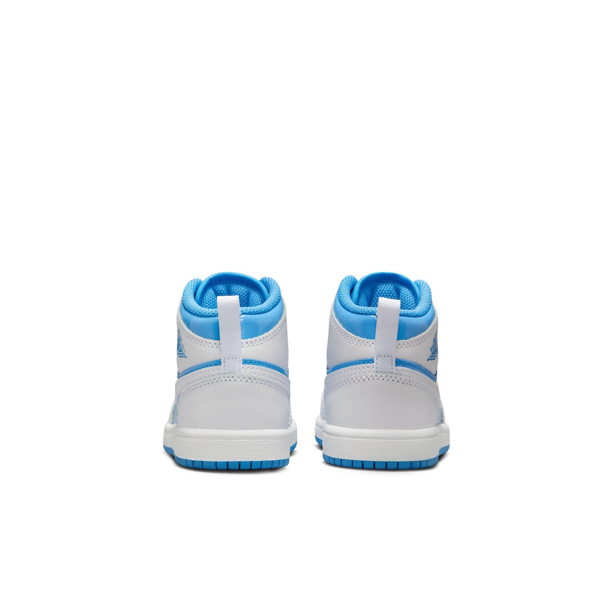 Jordan 1 Mid SE Preschool Boys' "White/Legend Blue" Shoe