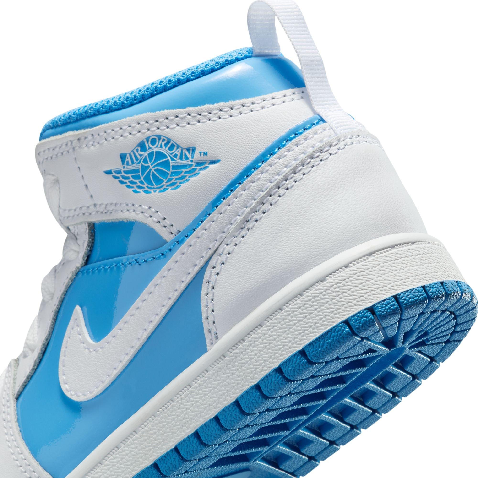 Jordan 1 Mid SE Preschool Boys' "White/Legend Blue" Shoe