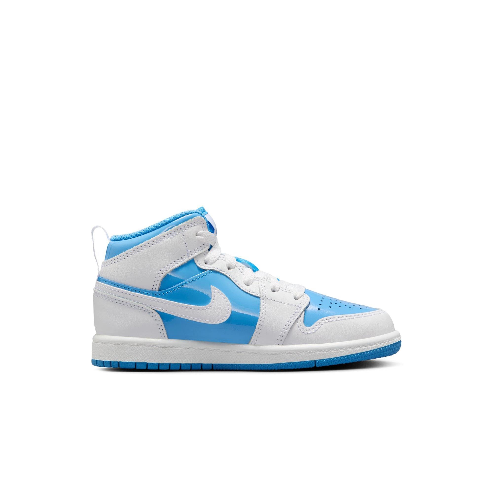Jordan 1 Mid SE Preschool Boys' "White/Legend Blue" Shoe
