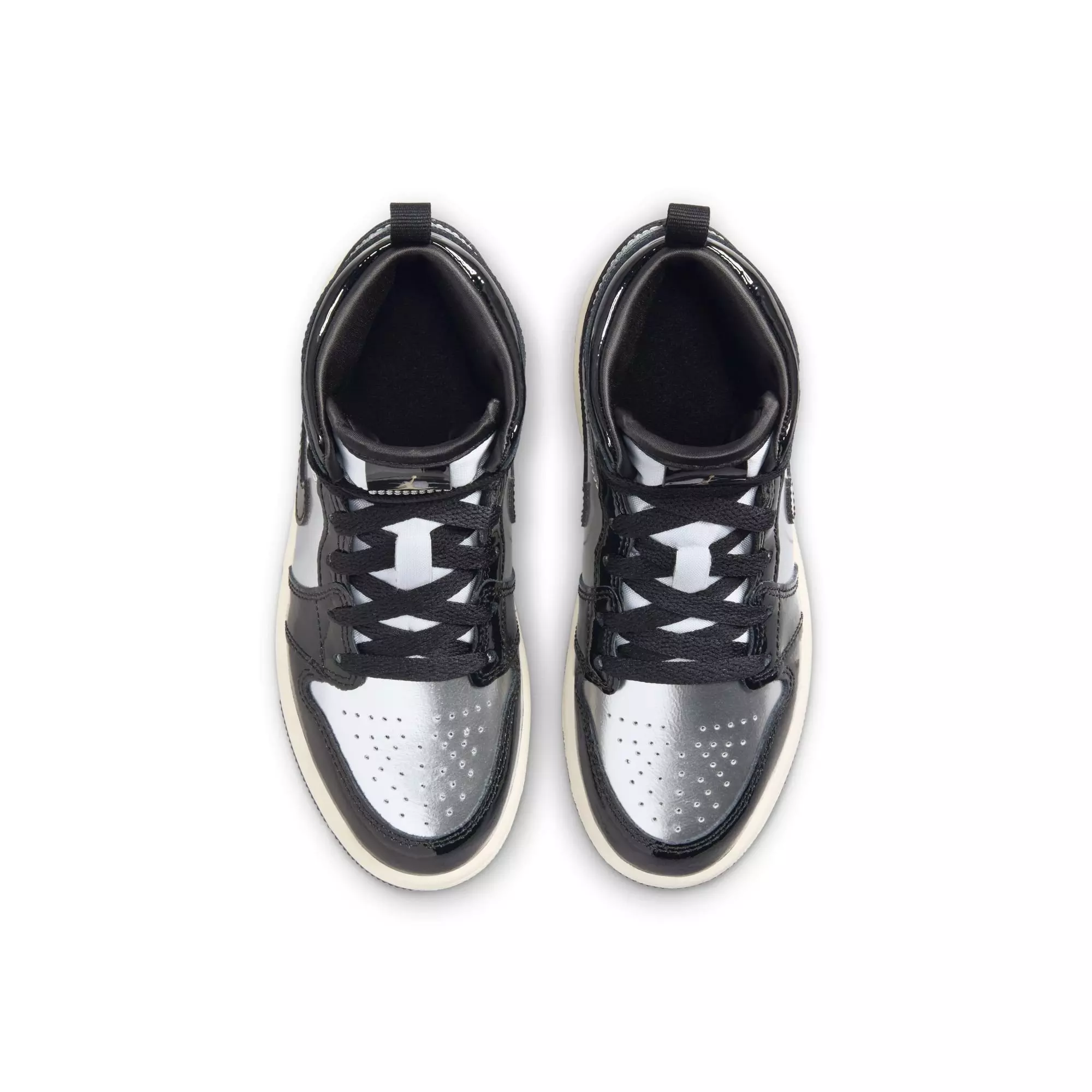 Jordan 1 Mid SE "Black/Metallic Gold/Metallic Silver" Preschool Boys' Shoe - BLACK/SILVER