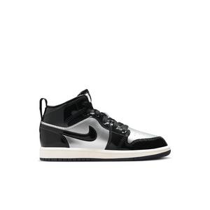 Jordan 1 Mid SE "Black/Metallic Gold/Metallic Silver" Preschool Boys' Shoe