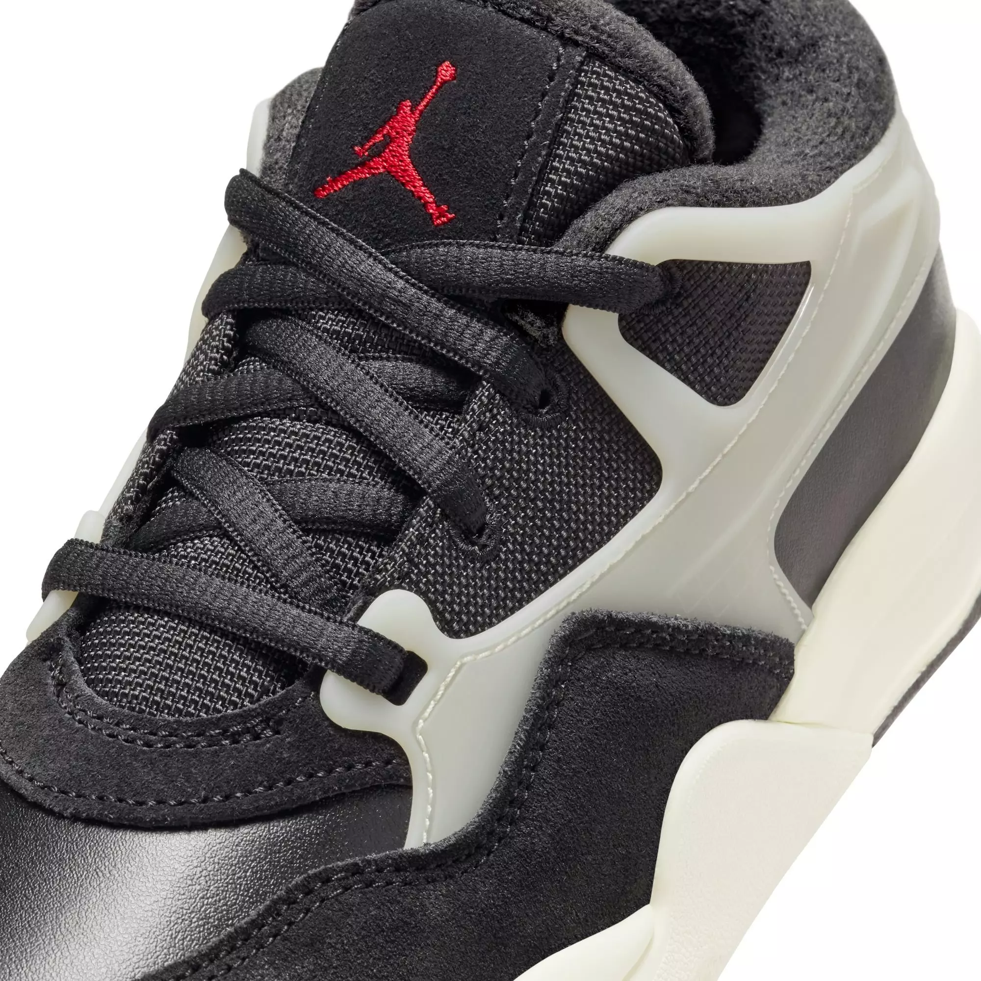 Jordan 4 RM "Black/Gym Red/Sail/Coconut Milk" Preschool Boys' Shoe - BLACK/TAN