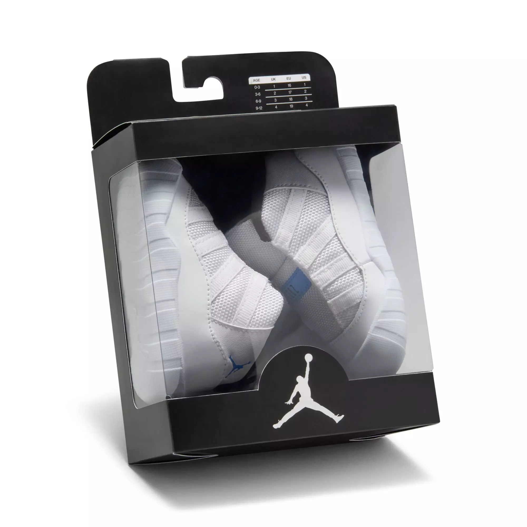 Jordan 11 Retro "Legend Blue" Crib Bootie - WHITE/LEGEND BLUE/BLACK