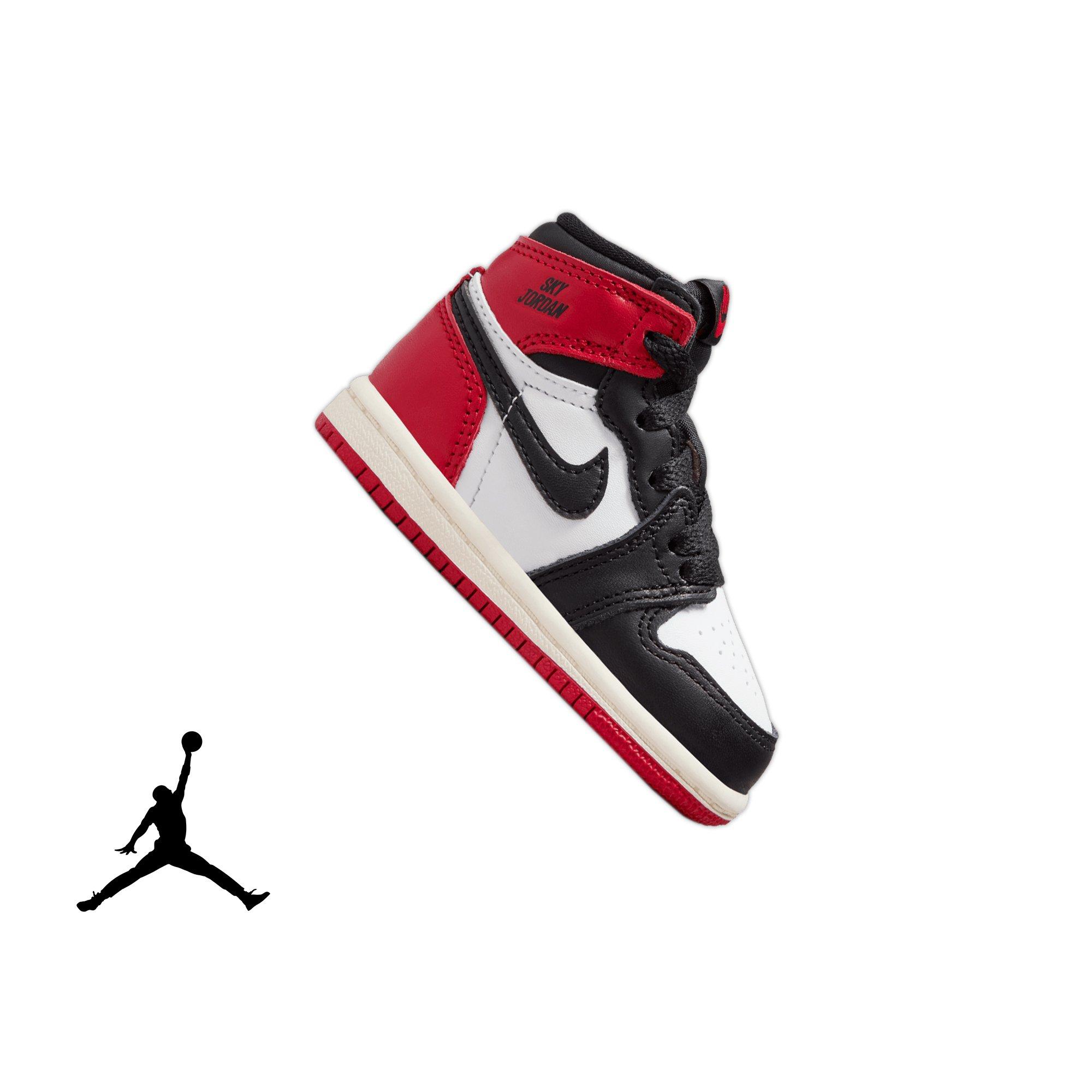 Jordan 1 Retro High OG "Black Toe" Toddler Kids' Shoe - WHITE/BLACK/VARSITY RED