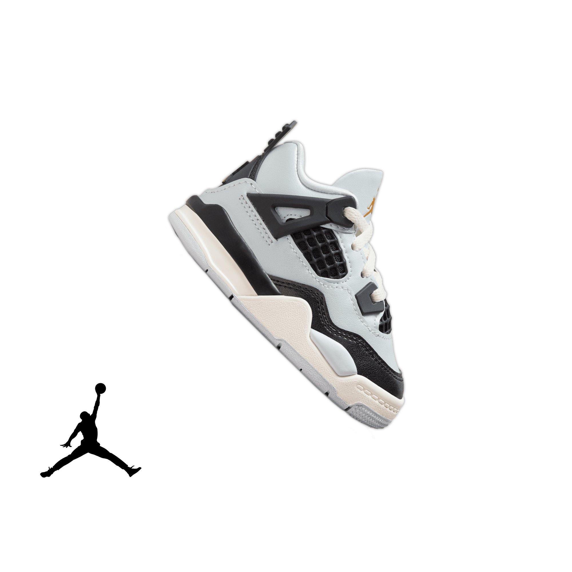 Jordan 4 Retro "Pure Platinum" Toddler Kids' Shoe - PURE PLATINUM/METALLIC GOLD/BLACK