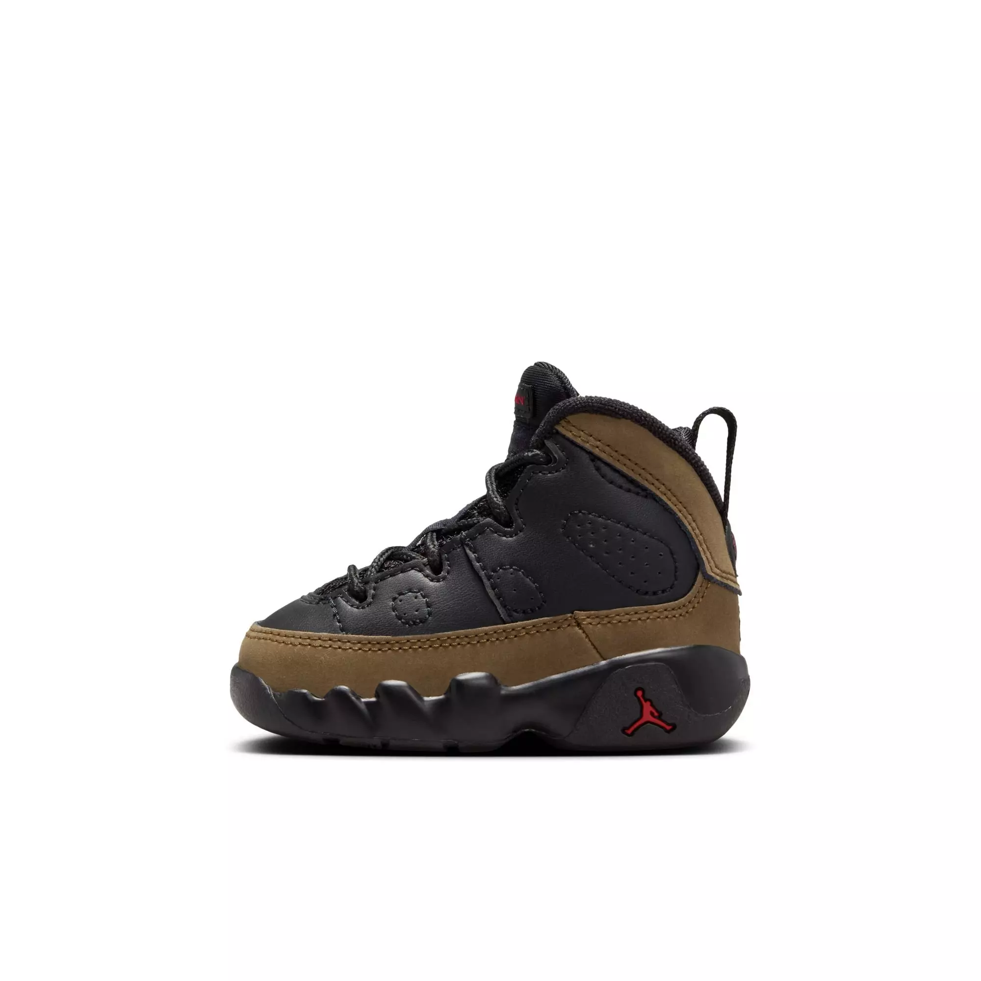 Jordan 9 Retro "Olive" Toddler Kids' Shoe - BLACK/TRUE RED/LIGHT OLIVE