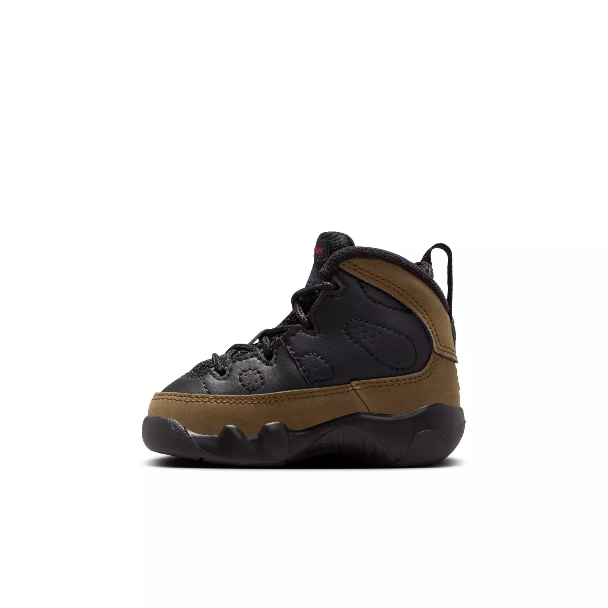 Jordan 9 Retro "Olive" Toddler Kids' Shoe - BLACK/TRUE RED/LIGHT OLIVE