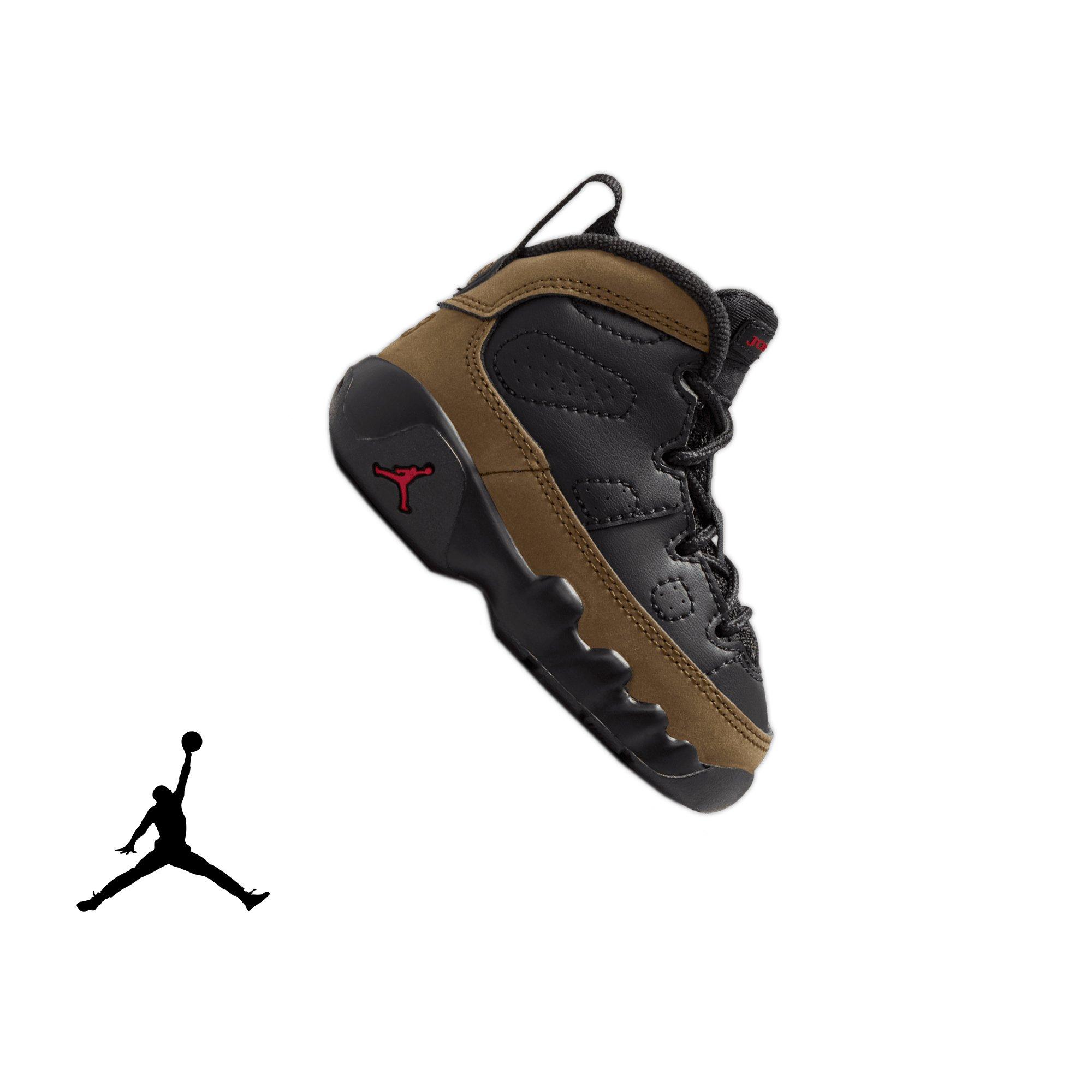 Jordan 9 Retro "Olive" Toddler Kids' Shoe - BLACK/TRUE RED/LIGHT OLIVE