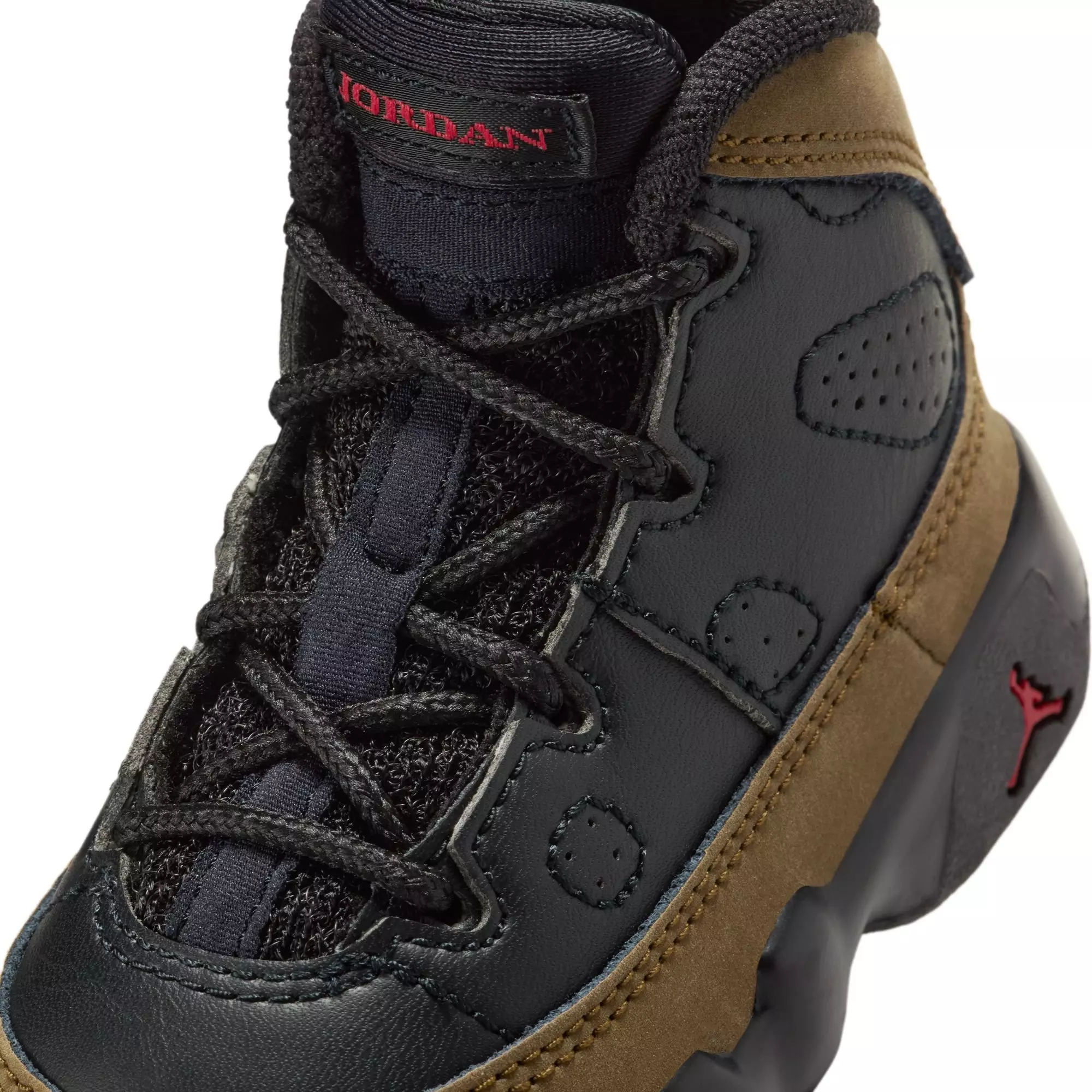 Jordan 9 Retro "Olive" Toddler Kids' Shoe - BLACK/TRUE RED/LIGHT OLIVE