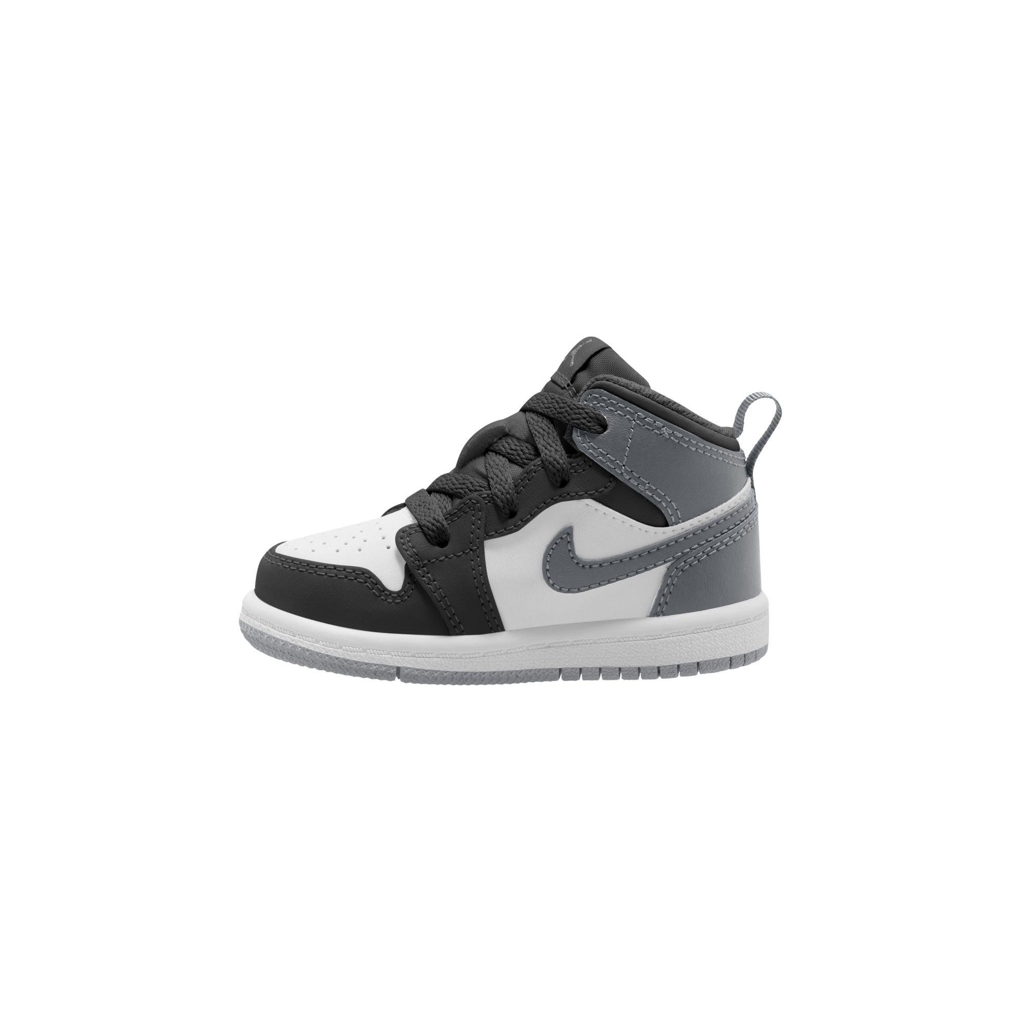 Jordan 1 Mid Toddler Boys' "Black/Iron Grey/White" Shoe